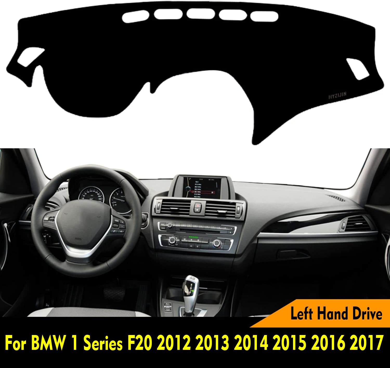 Car Dashboard Dash Board Cover Mat Carpet Compatible for 1 Series F20 2012-2017 Left Hand Drive - Delicate Leather