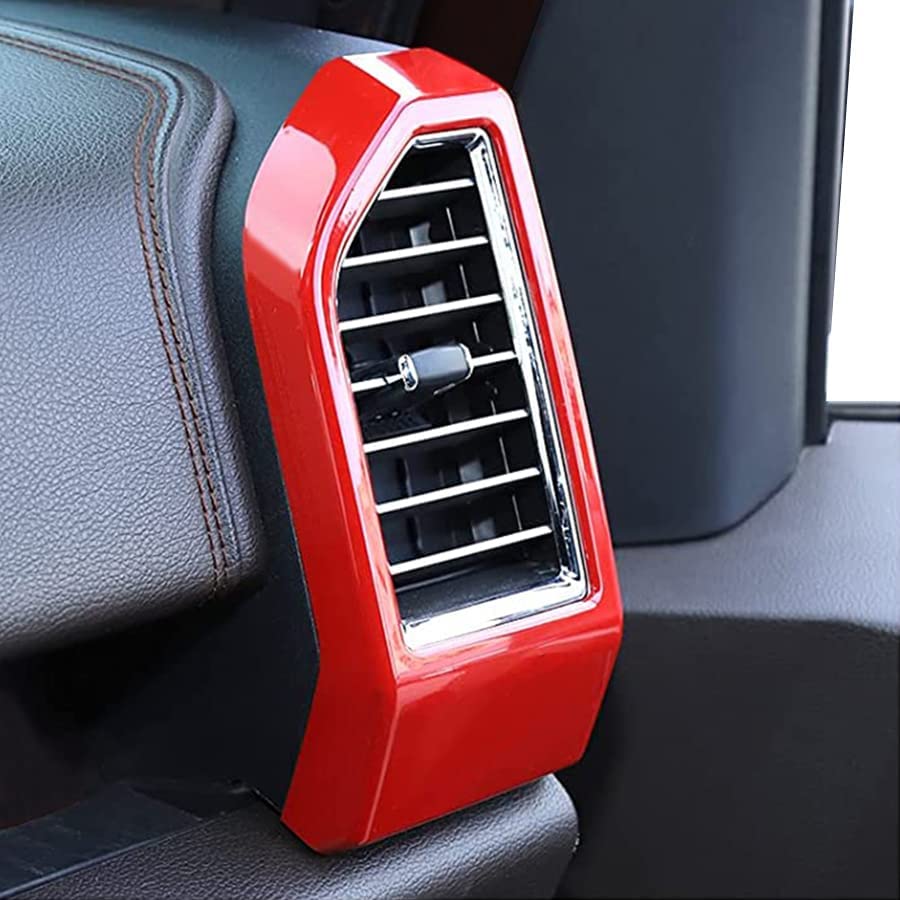 F-150 ABS Red Dash Air Conditioner Outlet Vent Trim - Delicate Leather
