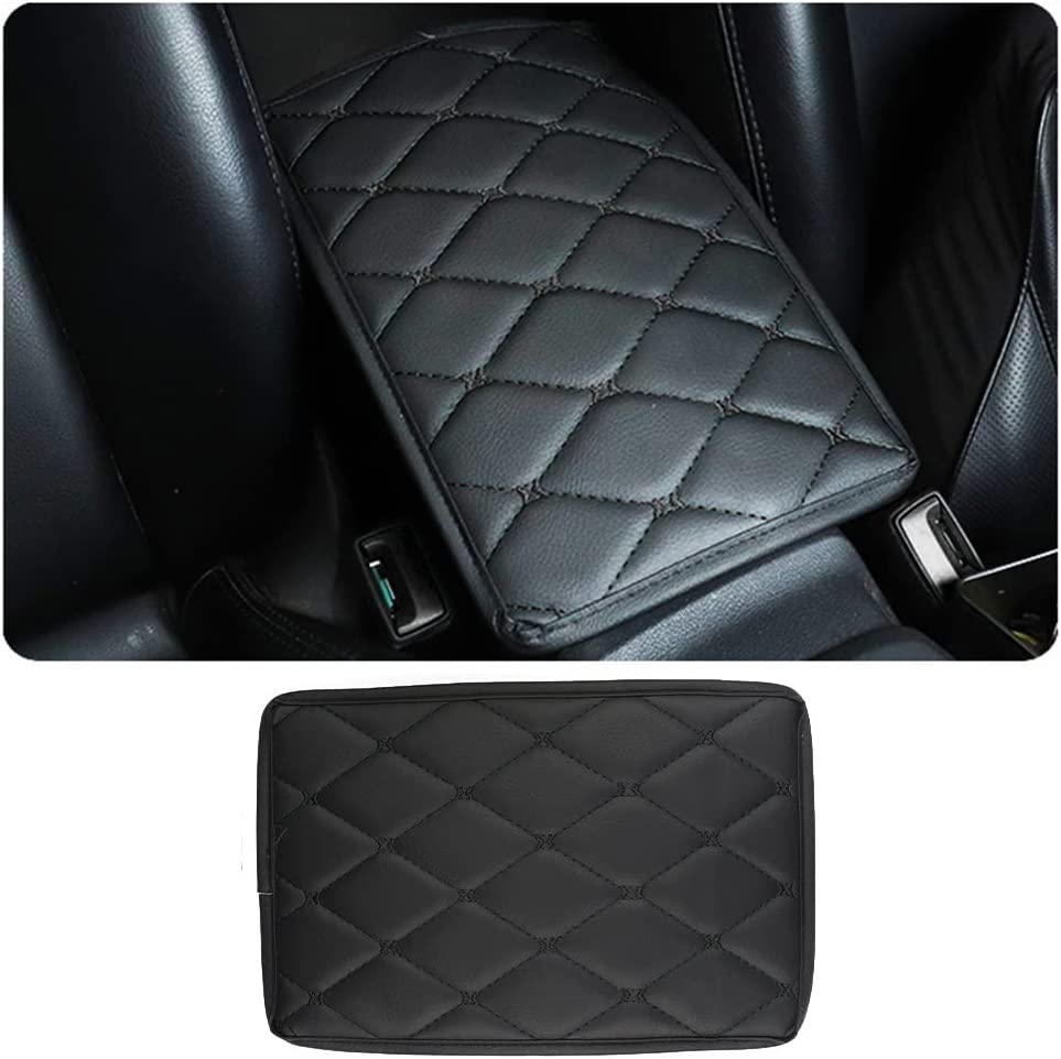 Center Console Cover, Soft Comfortable PU Leather Car Armrest Cushion, Waterproof and Anti-scratch Armrest Seat Box Cover Profector, Car Interior Accessories Universal For SUV/Truck/Vehicle - Delicate Leather