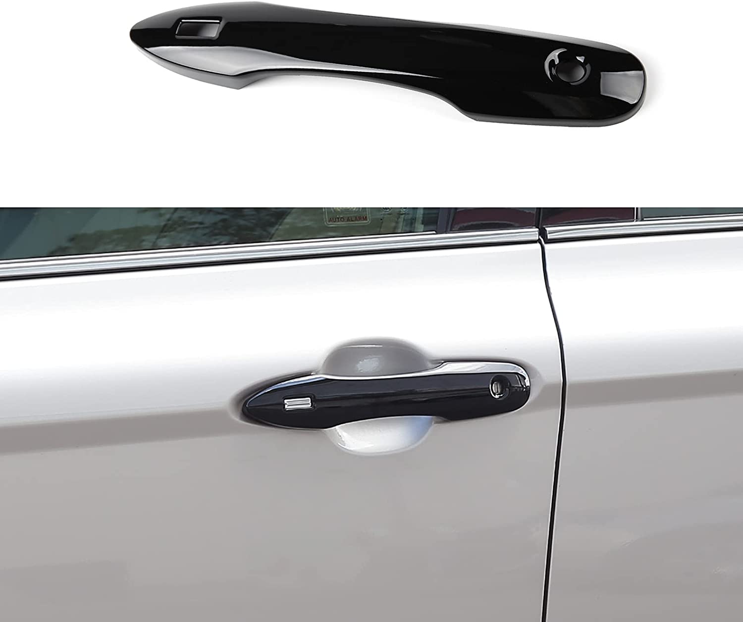 Door Handle Covers Car Exterior Grab Handles Protection Shell for Camry 2018-2022, 2019-2022 Corolla, 2019-2022 Avalon with Two Smart Entry Buttons - Delicate Leather
