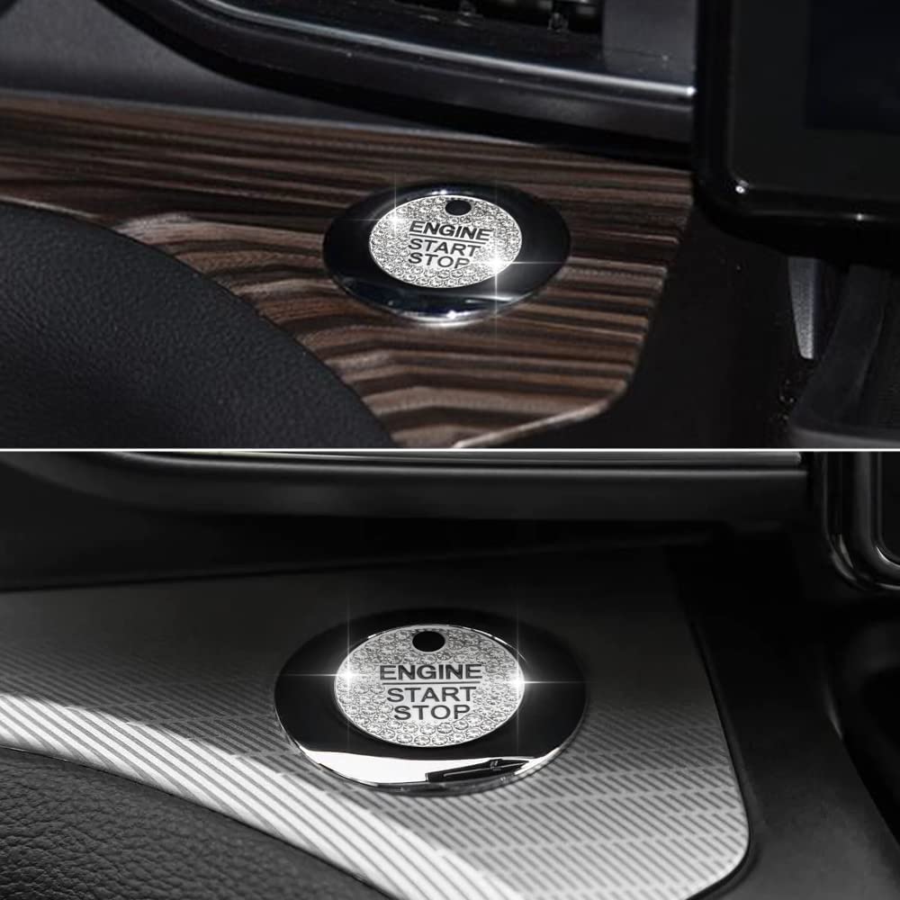 Explorer Accessories 2022 2021 2020 Bling Push Start Button Cover Sticker Auto Interior Engine Start Stop Button Decoration Accessories - Delicate Leather