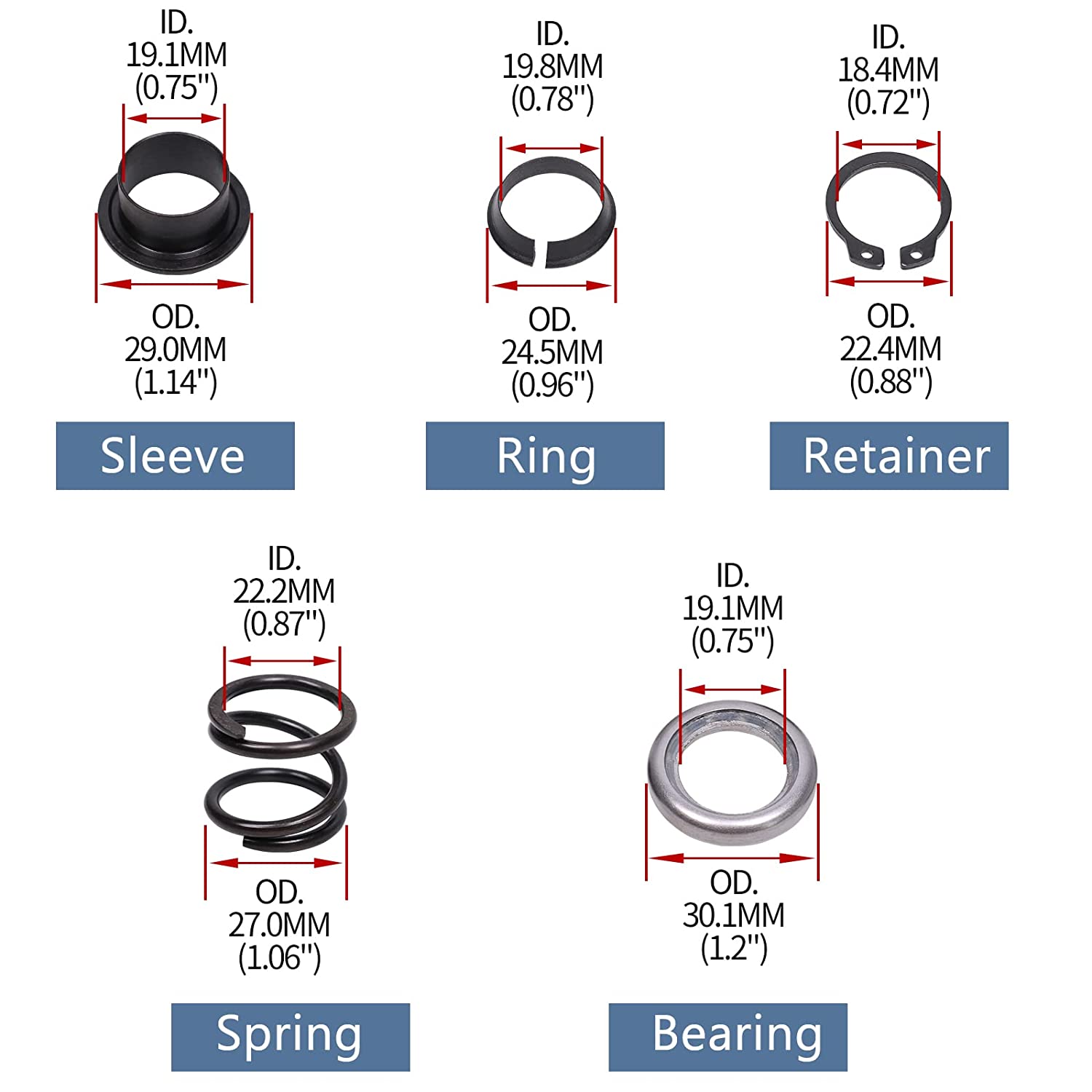 Steering Column Upper Bearing Kit - for Tilt/No Tilt, Compatible with 1992-up Ford Lincoln Mercury, Replace F4DZ-3517-A Steering Column Parts - Delicate Leather