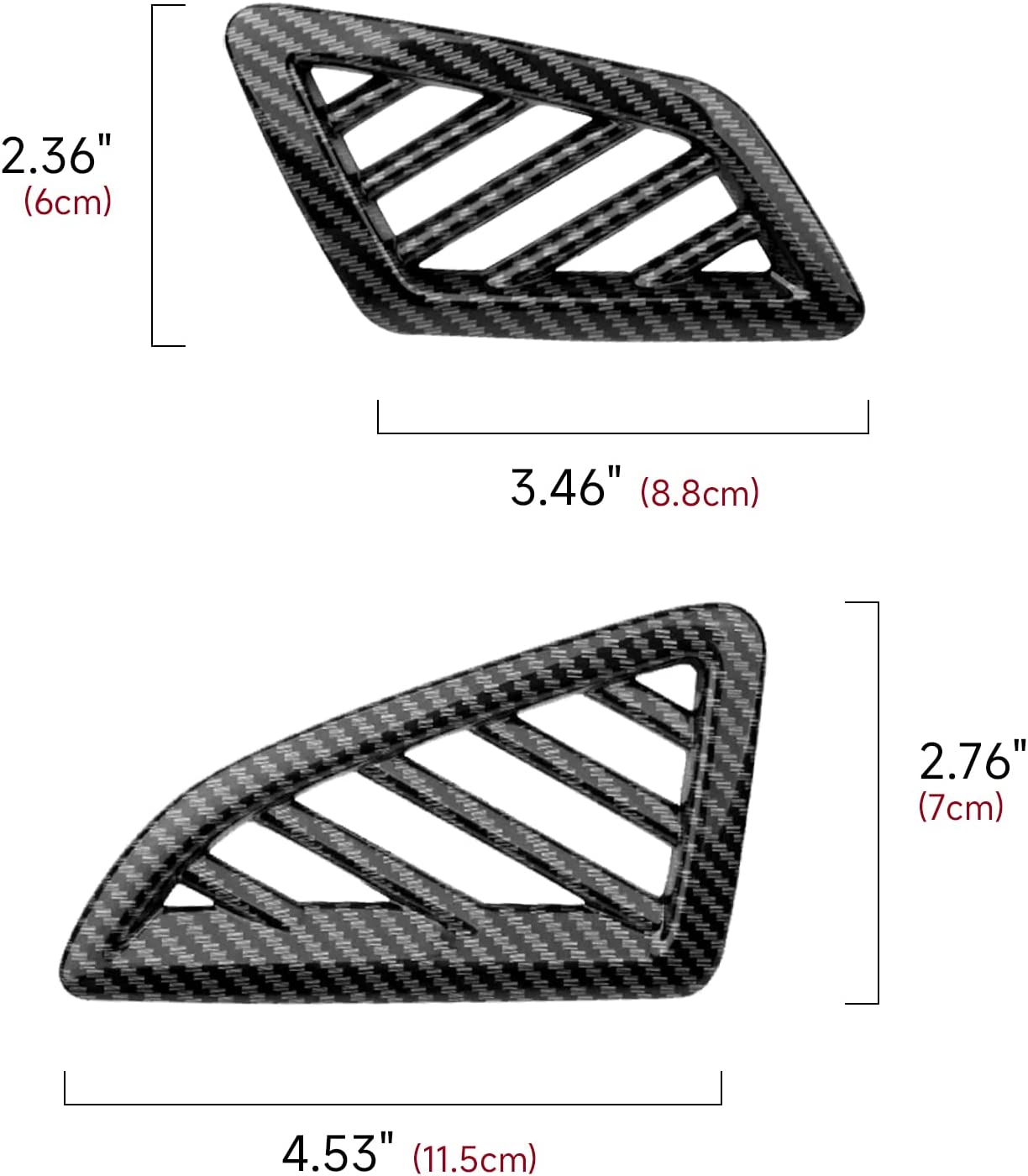 Air Conditioner Outlet Vent Trim Compatible with 2016 2017 2018 2019 2020 2021 Civic 10th Gen Accessories ABS Carbon Fiber Interior Sticker - Delicate Leather