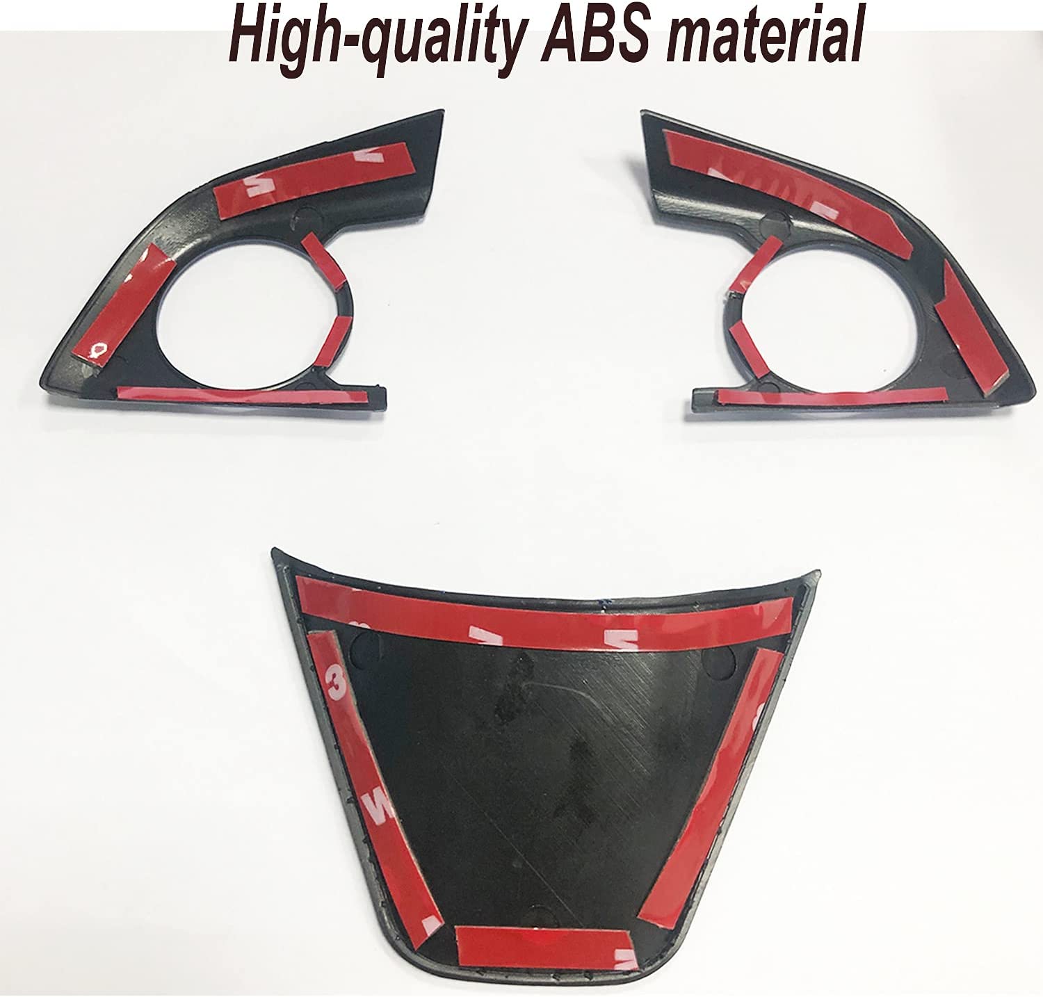 3Pcs ABS Sport Blue Interior Decoration Steering Wheel Button Cover Molding Sticker Accessories Trim Compatible with Camry 2018-2023,for Avalon 2019-2022 - Delicate Leather