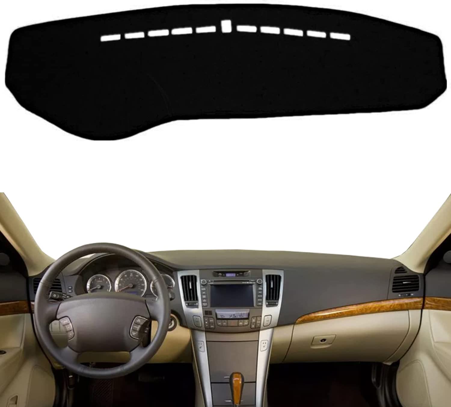 Car Dashboard Dash Board Cover Mat Carpet Compatible with NF Sonata Sonica 2005-2009 Left Hand Drive - Delicate Leather