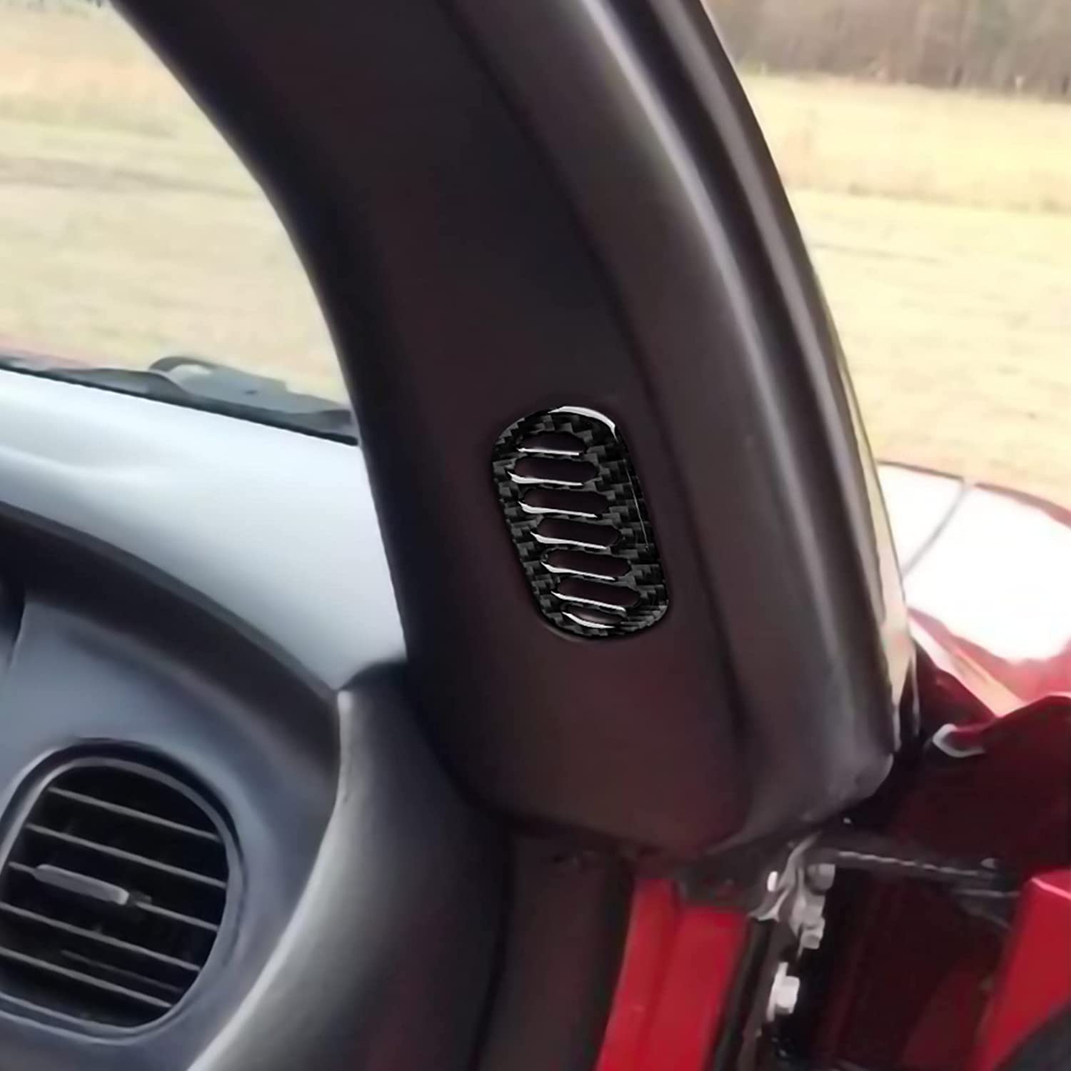 Carbon Fiber Door A-Pillar Air Outlet Sticker Decal Interior Trim Cover for C5 1998 1999 2000 2001 2002 2003 2004 Accessories - Delicate Leather