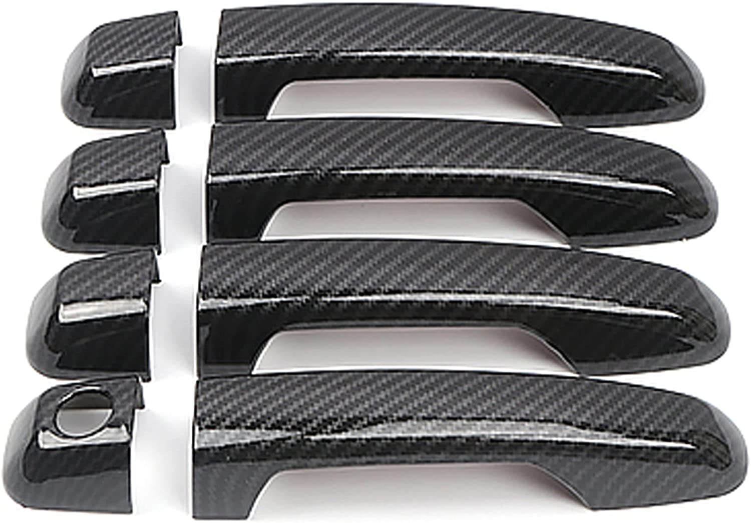 Door Handle Cover Trim for 4Runner 4WD N280 2010-2022 2018 2019 Car Styling Accessories Exterior Door Handles Black 8PCS ABS (No Smart Key Holes Carbon Fiber) - Delicate Leather