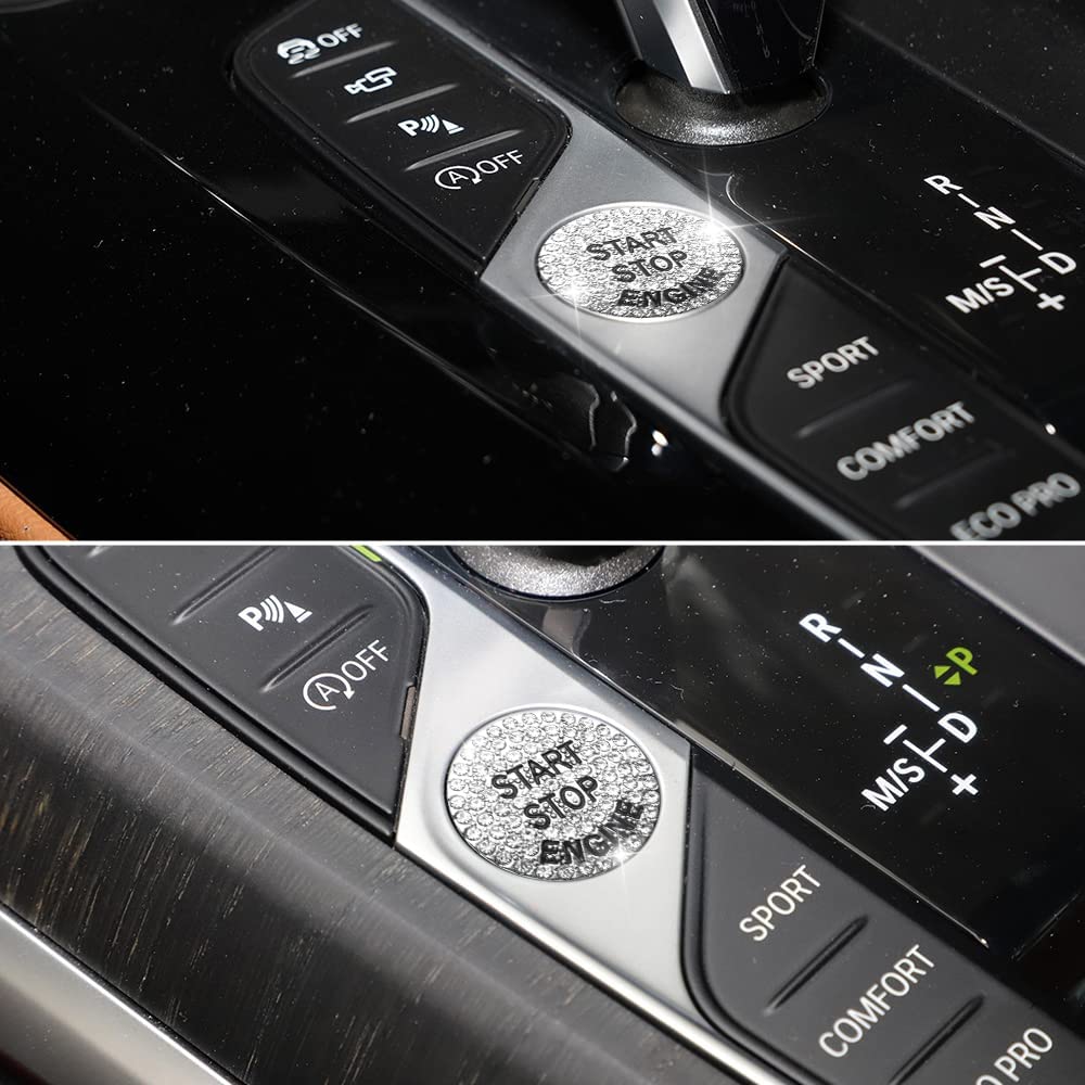 Accessories Bling 2022 2021 2020 3 Series X3 X4 X5 X6 X7 Z4 4 Series Ignition Button Cover Sticker Glitter Car Interior Decoration Trims Metal Decal - Delicate Leather