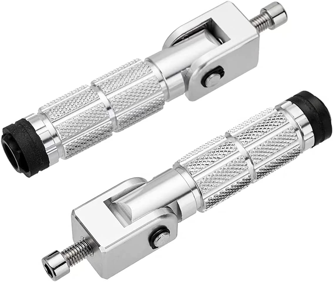8mm CNC Motorcycle Knurled Foot pegs Front Footpeg Anti-Skid Rearsets Footrest Passenger Pedal Universal - Delicate Leather