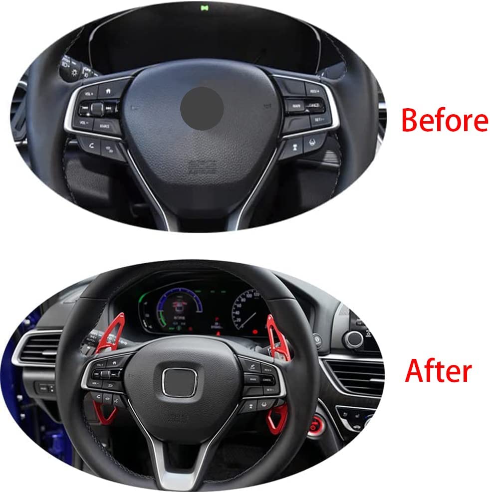 Aluminum Alloy Paddle Shift Steering Wheel Shifter Extension for Accord Odyssey Spirior Civic CR-V UR-V Hybird Inspex Insight Crown Road, for CDX RDX ILX MDX TXL TLX-L - Delicate Leather