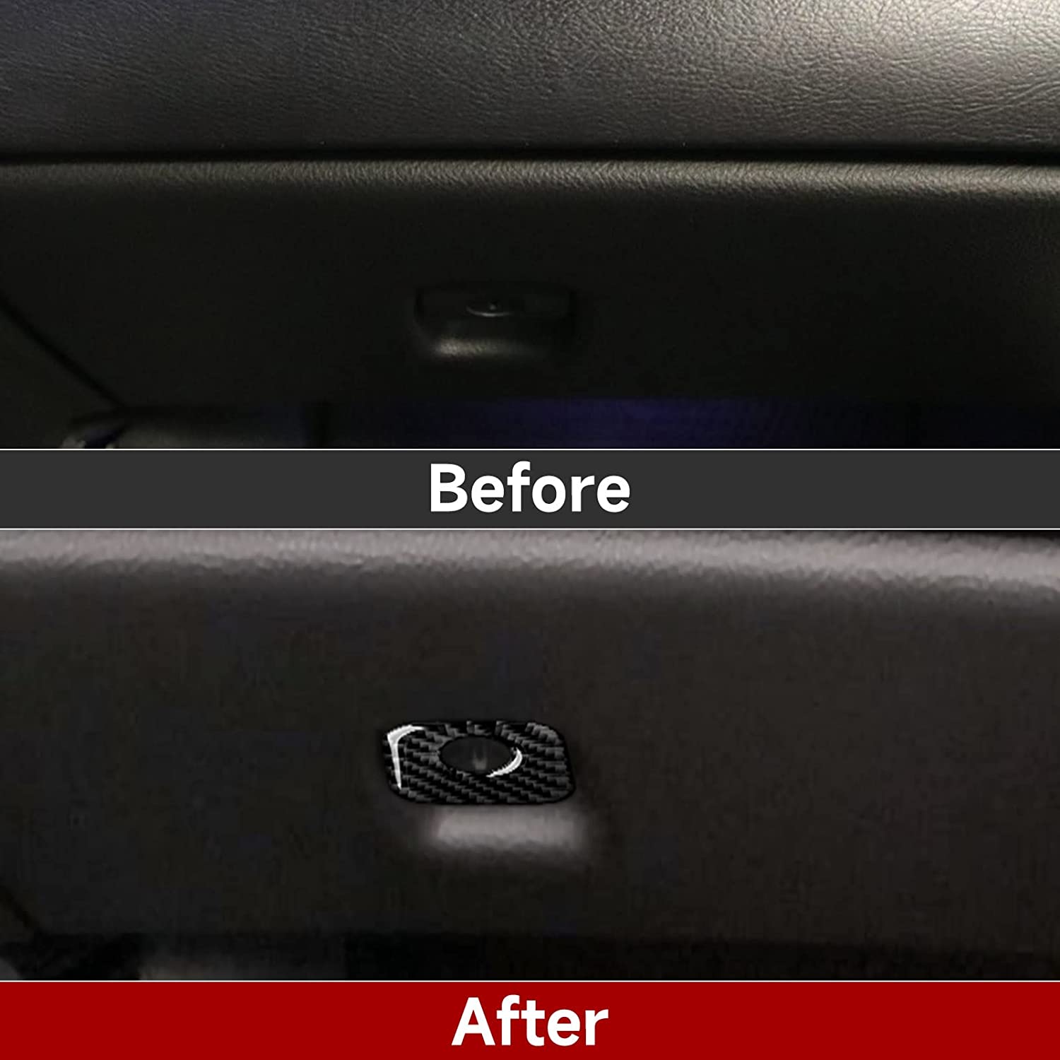 Car Co-Pilot Storage Box Switch Sticker Decal Carbon Fiber Interior Trim Cover Compatible with C6 2005 2006 2007 Car Accessories - Delicate Leather