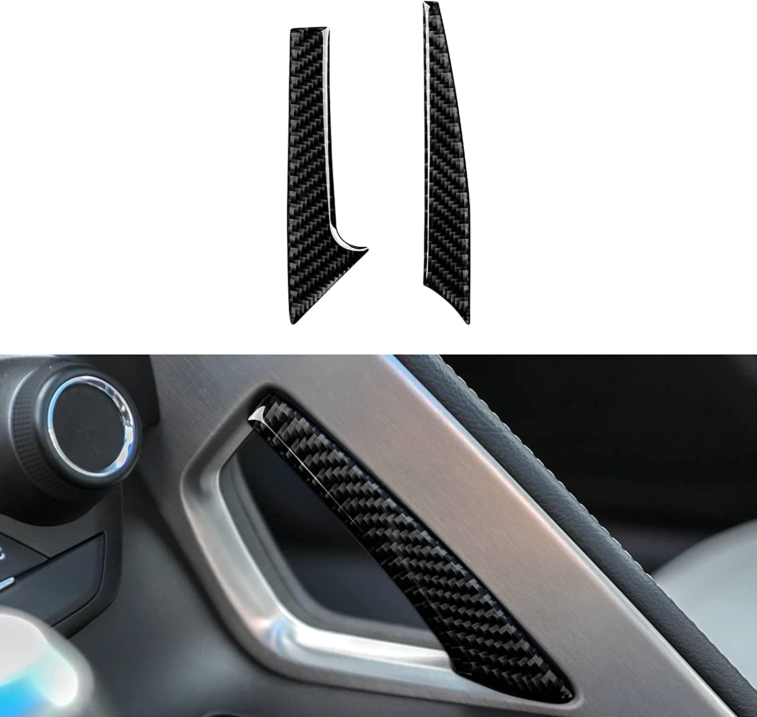 C7 Car Center Control Handle Sticker Decal Carbon Fiber Interior Trims Accessories Cover for C7 2014 2015 2016 2017 2019 - Delicate Leather
