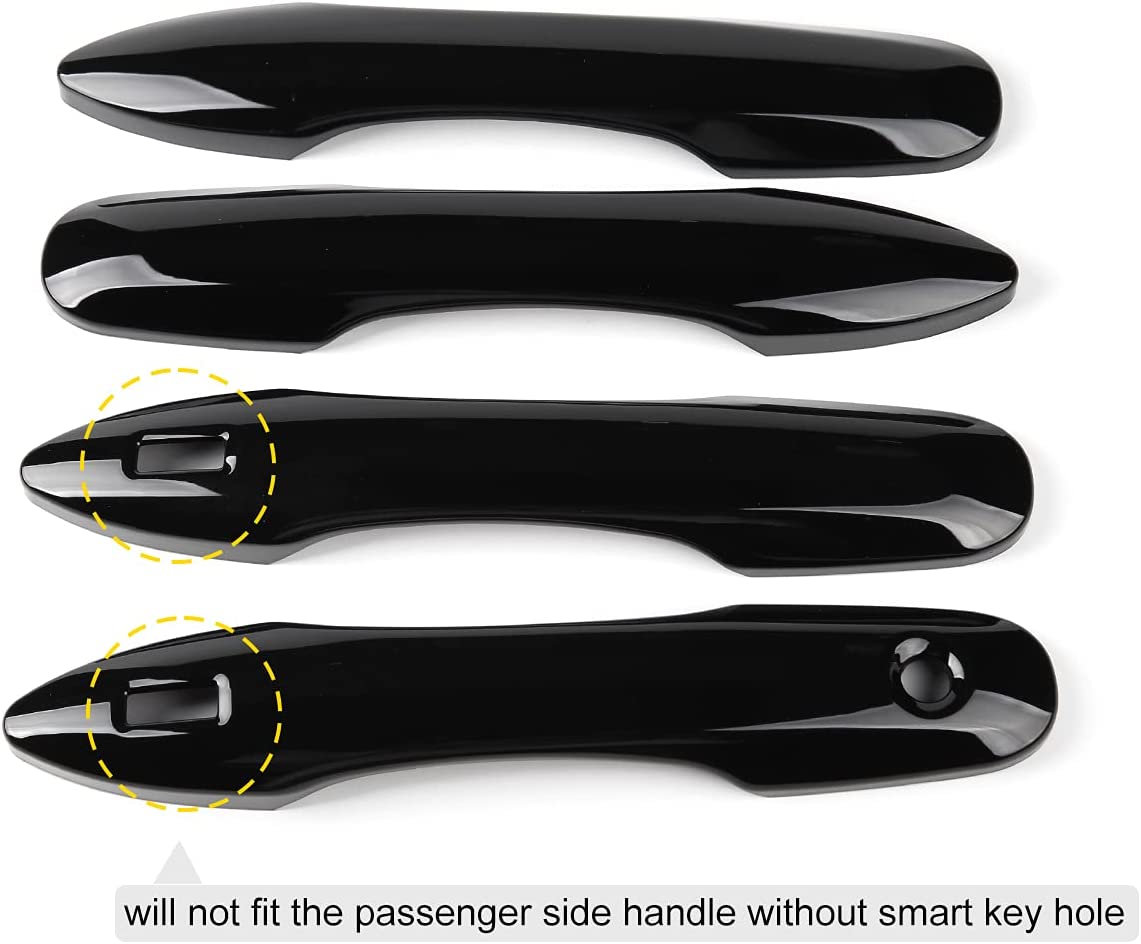 Door Handle Covers Car Exterior Grab Handles Protection Shell for Camry 2018-2022, 2019-2022 Corolla, 2019-2022 Avalon with Two Smart Entry Buttons - Delicate Leather