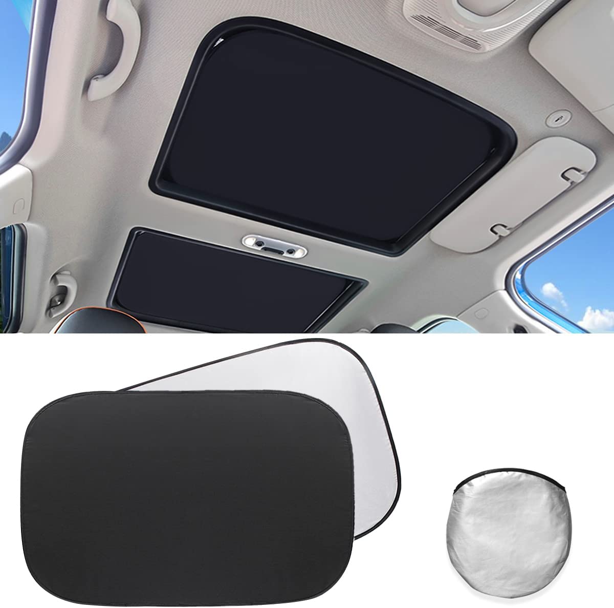 UV Ray Car Sunroof Sun Shade Interior Sun Protector Sunshade Compatible for Cooper Accessories - Delicate Leather