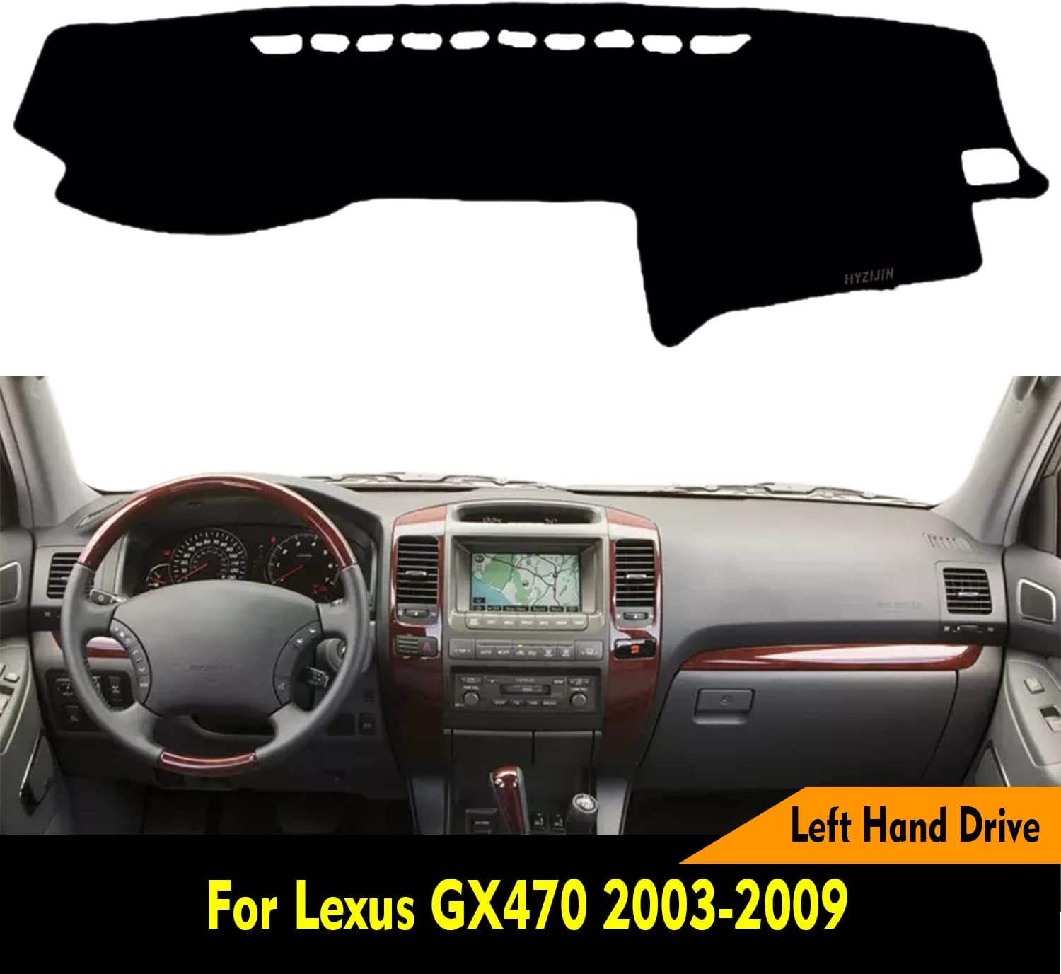 Car Dashboard Dash Board Cover Mat Carpet Compatible for GX470 2003-2009 Left Hand Drive - Delicate Leather