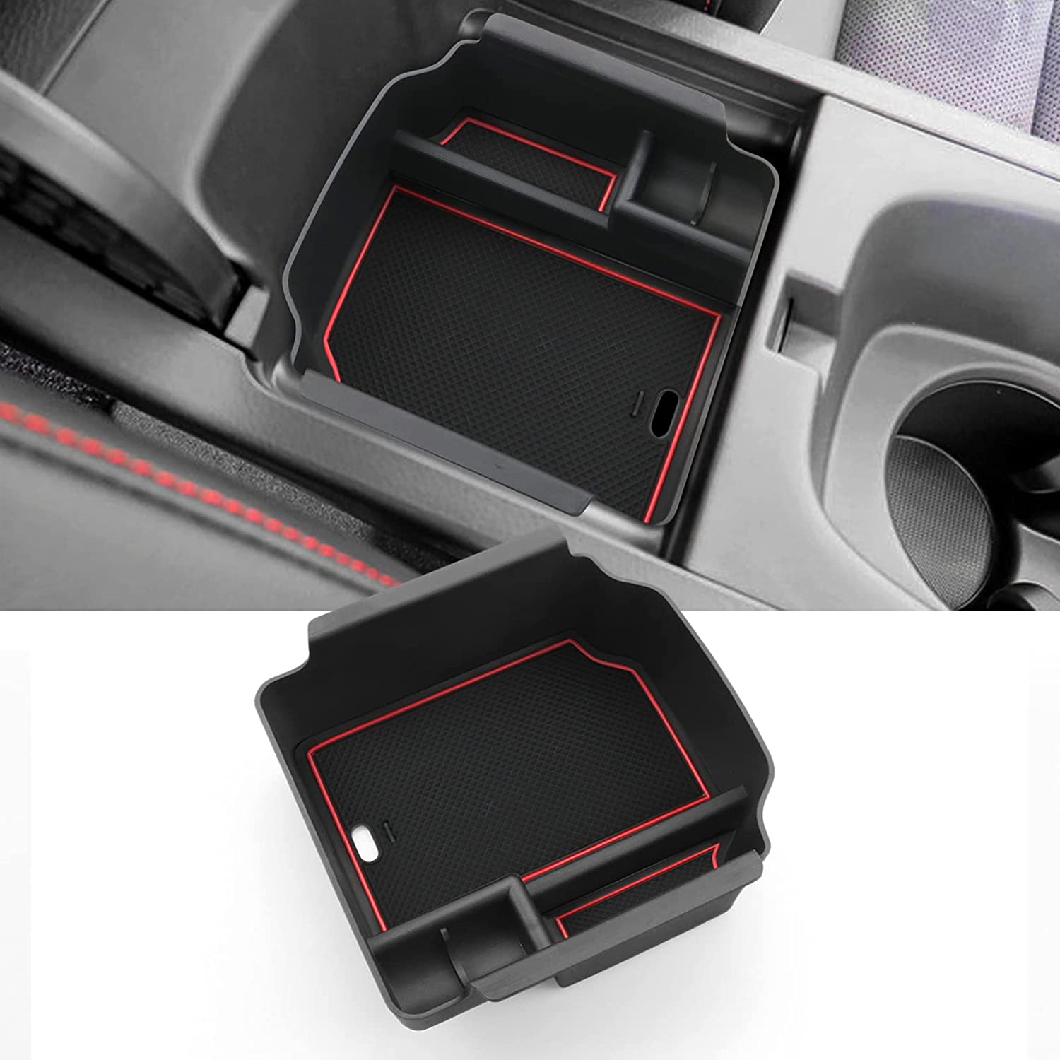 Console Tray for 2023 Integra, Civic Si Armrest Tray Console Insert Tray for Civic Si 2022 Storage Manual Gearbox Armrest Storage Box Black - Delicate Leather