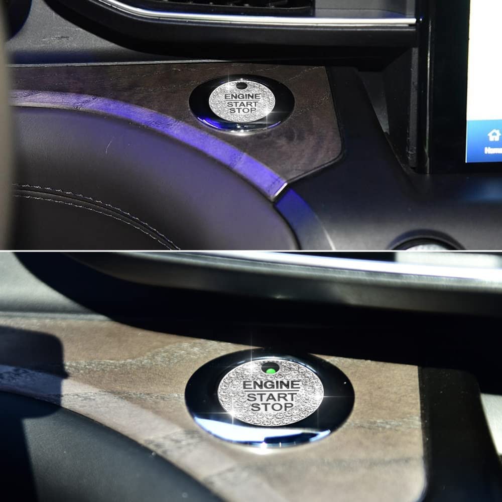 Explorer Accessories 2022 2021 2020 Bling Push Start Button Cover Sticker Auto Interior Engine Start Stop Button Decoration Accessories - Delicate Leather