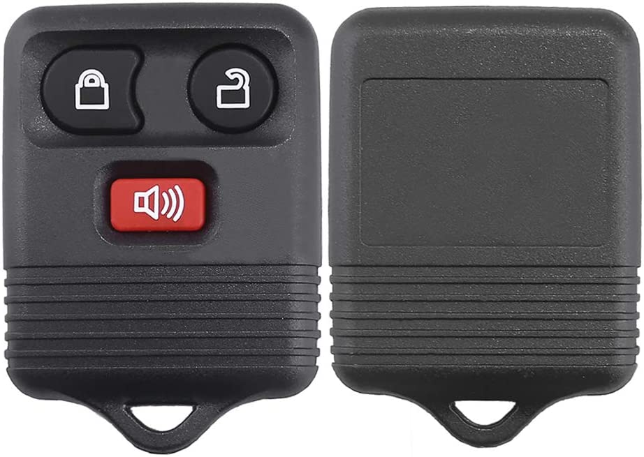 Car Key Fob Remote Case for Ford F150 F-150 F250 F-250 F350 E350 Super Duty Edge Excursion Escape Explorer Lincoln Mazda Mercury Keyless Entry Remote Starter Control Shell (3 Buttons, 2 Pack) - Delicate Leather