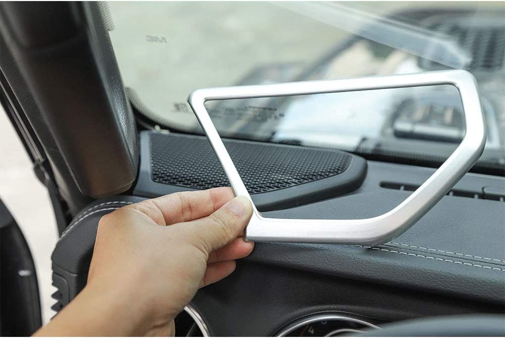 A Pillar Speaker Decoration Cover Trim Car Interior Accessories Compatible with 2018 2019 2020 2021 Wrangler JL JLU Gladiator JT (Silver) - Delicate Leather