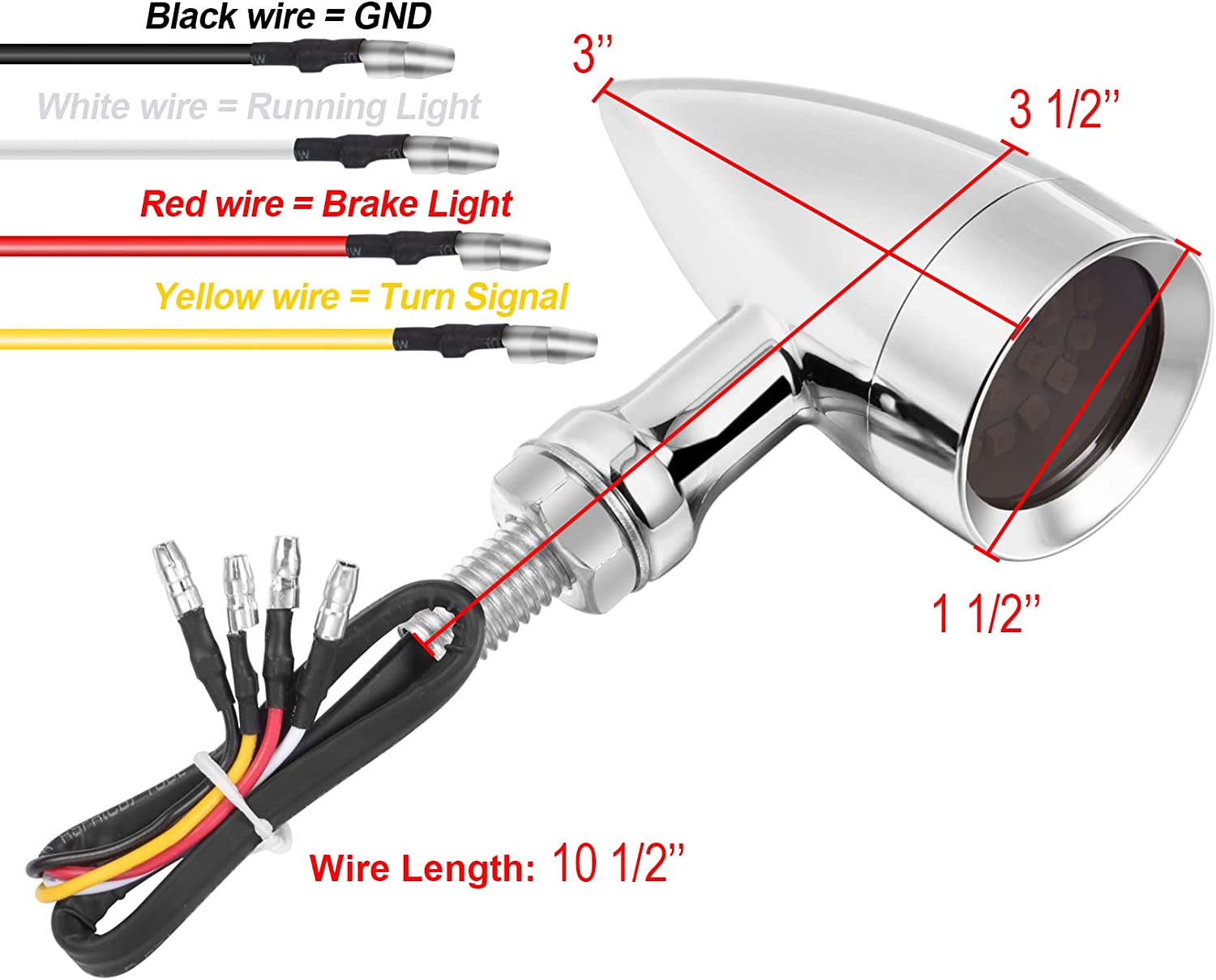 2PCS Motorcycle Bullet 24 LEDs Rear Turn Signal Amber Red Tail Light SMD Blinker Indicator Compatible with Honda Yamaha Suzuki Kawasaki Harley Chopper Bobber - Delicate Leather