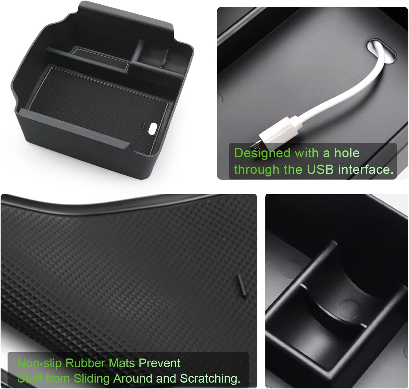 Console Tray for 2023 Integra, Civic Si Armrest Tray Console Insert Tray for Civic Si 2022 Storage Manual Gearbox Armrest Storage Box Black - Delicate Leather