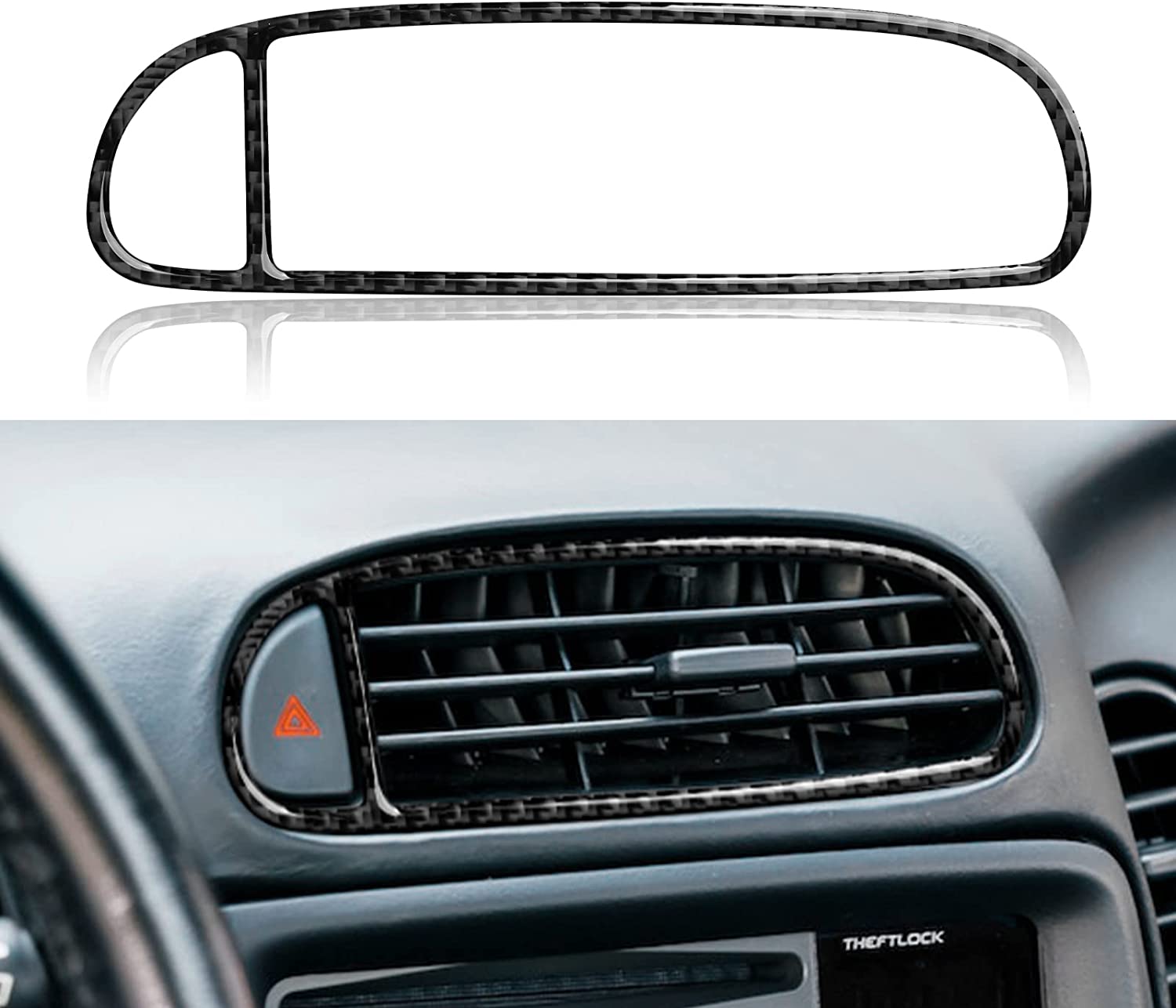 Carbon Fiber Car Central Air Outlet Sticker Decal Interior Trim Cover for C5 1998 1999 2000 2001 2002 2003 2004 Accessories - Delicate Leather