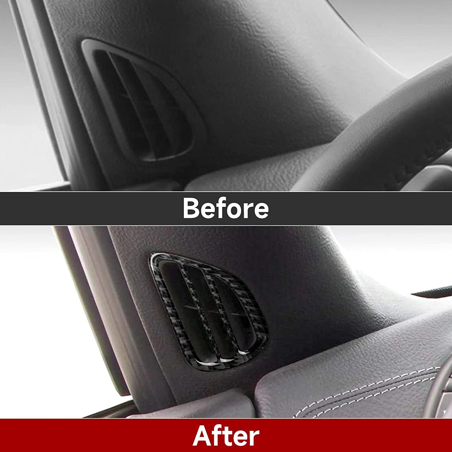 Car Air Outlet Vent Sticker Decal Carbon Fiber Interior Trim Cover Compatible with C6 2005 2006 2007 Accessories - Delicate Leather