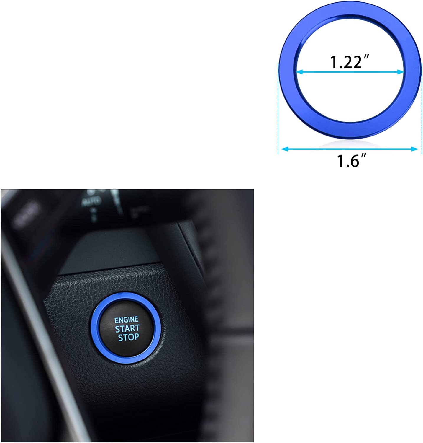 3Pcs Compatible with Camry 2023 2022 2021 Accessories Car Auto Air Conditioning AC Button Cover Trims with Engine Start Stop Push Button Switch Cover Ring Sporty - Delicate Leather