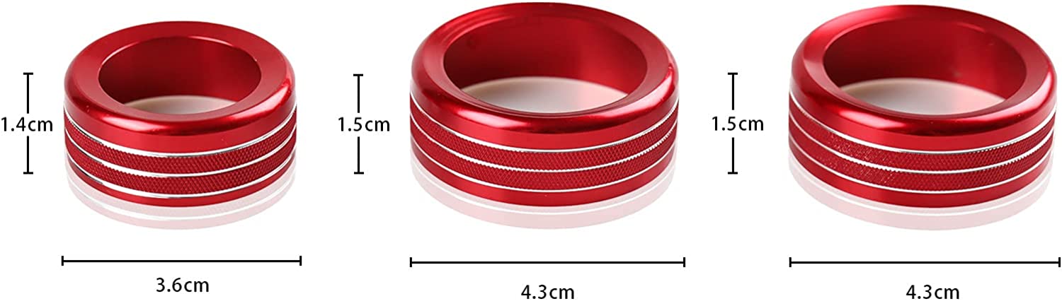 3PCS Car AC Knob Trim Air Conditioner Audio Cover Rotary Decoration Ring Sticker Decal Compatible with Giulia Stelvio 2017 2018 2019 Car Accessories - Delicate Leather