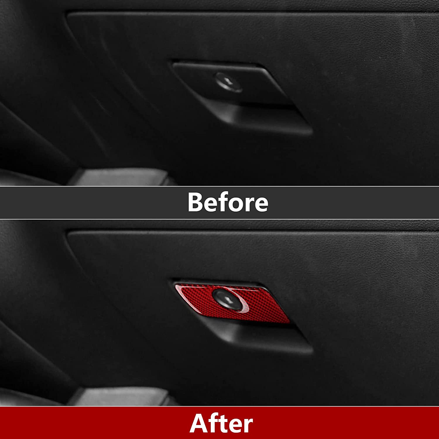 Carbon Fiber Car C0-Pilot Storage Box Sticker Decal Interior Trim Cover for Camaro 2010 2011 2012 2013 2014 2015 Accessories - Delicate Leather