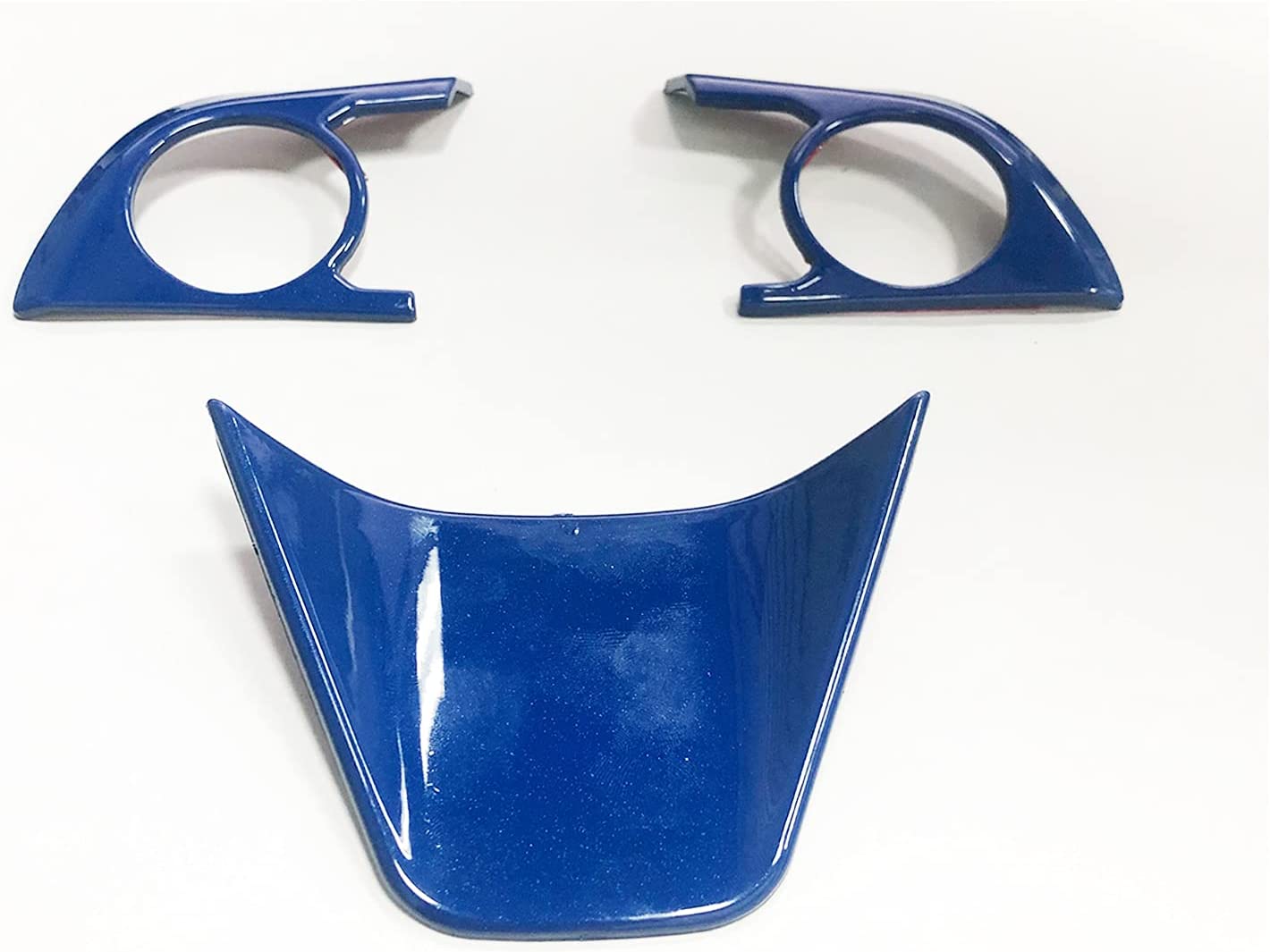 3Pcs ABS Sport Blue Interior Decoration Steering Wheel Button Cover Molding Sticker Accessories Trim Compatible with Camry 2018-2023,for Avalon 2019-2022 - Delicate Leather