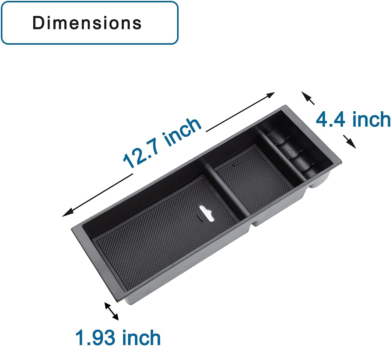 Center Console Organizer Compatible with F150 Accessories 2022 2021,Center Console Tray for F-150 Interior Accessories, Matte Black -(Full Console w/Bucket Seats ONLY) - Delicate Leather
