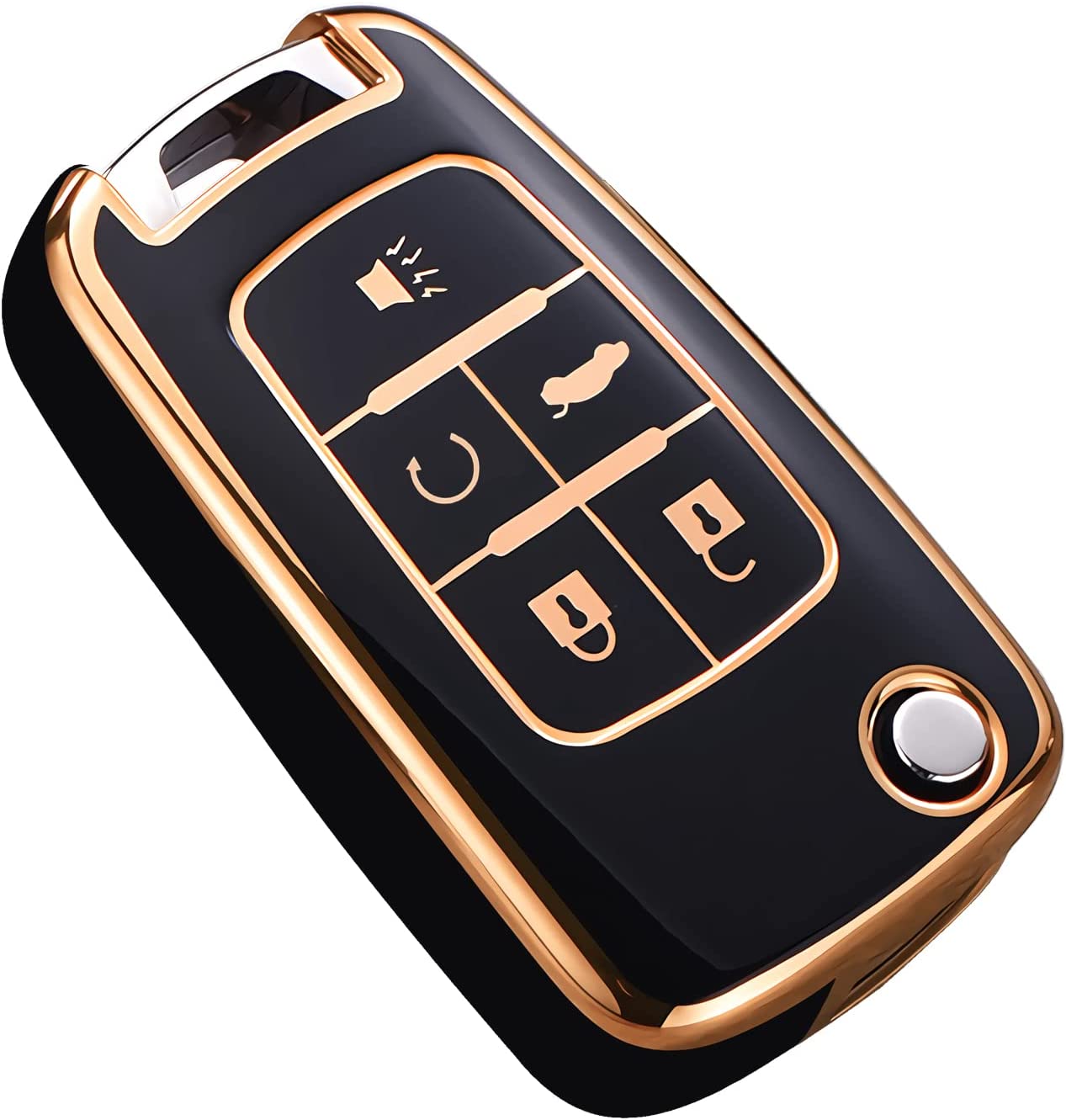 Key Fob Cover, Premium TPU Full Protection Key Fob Case for Equinox Camaro Cruze Malibu Sonic Buick Terrain