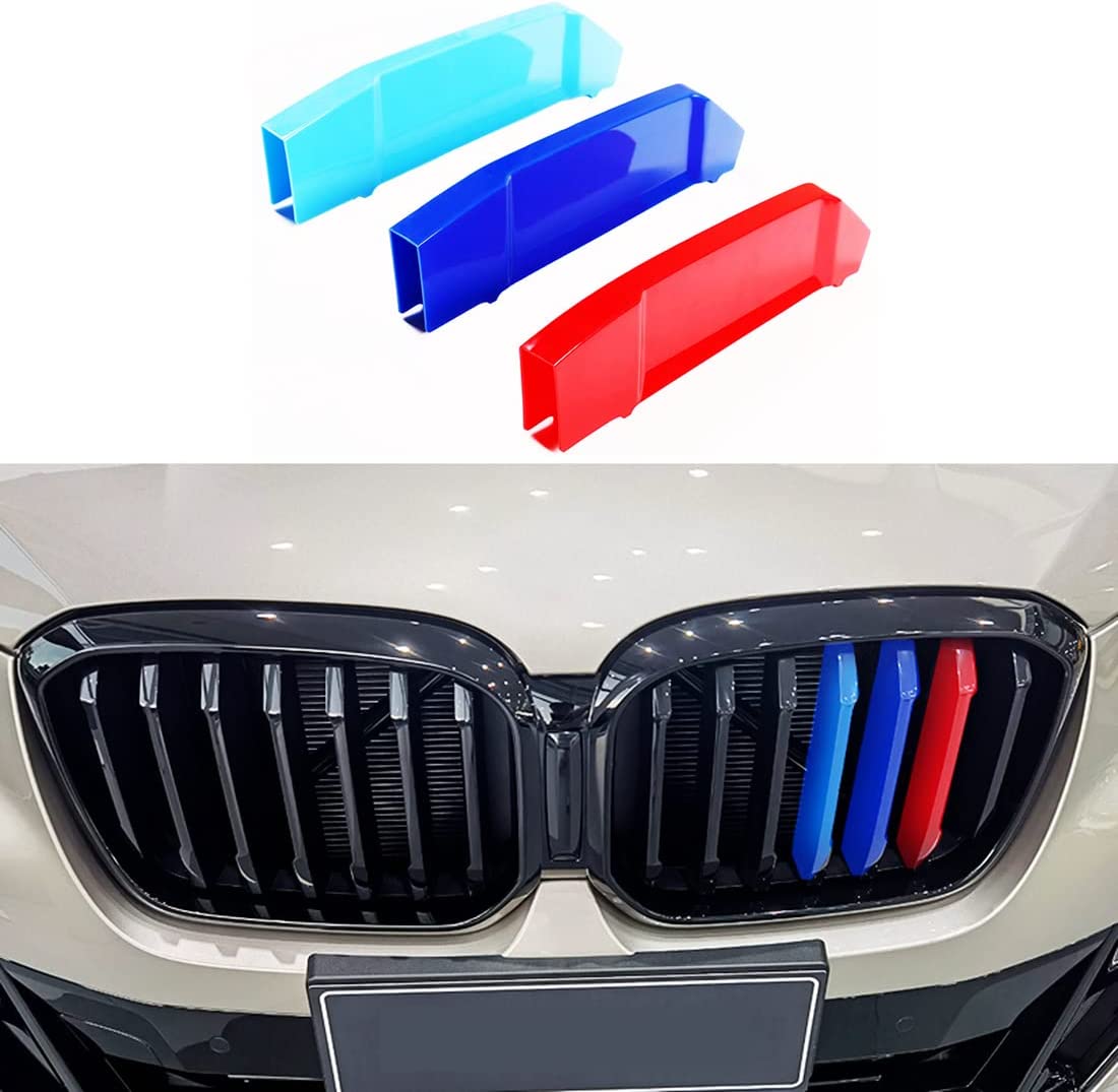 Exact Fit ///M-Colored Grille Insert Trims Compatible with X3 2022 or X4 2022 Accessories for w/Standard Kidney Grille (Not for 2022 X3 M40i) - Delicate Leather