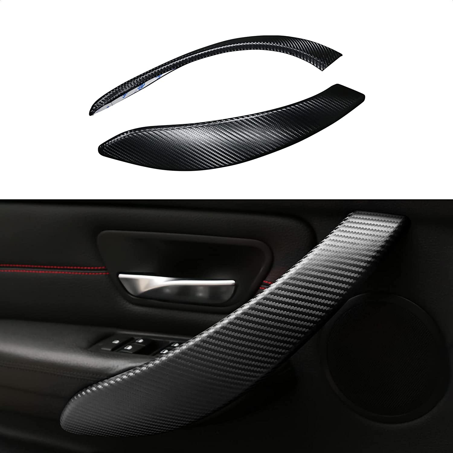 2PCS Car Door Handles Cover Sticker Decal ABS Trim Compatible with F30 F31 F34 3GT F32 F33 F36 3 4 Series Accessories