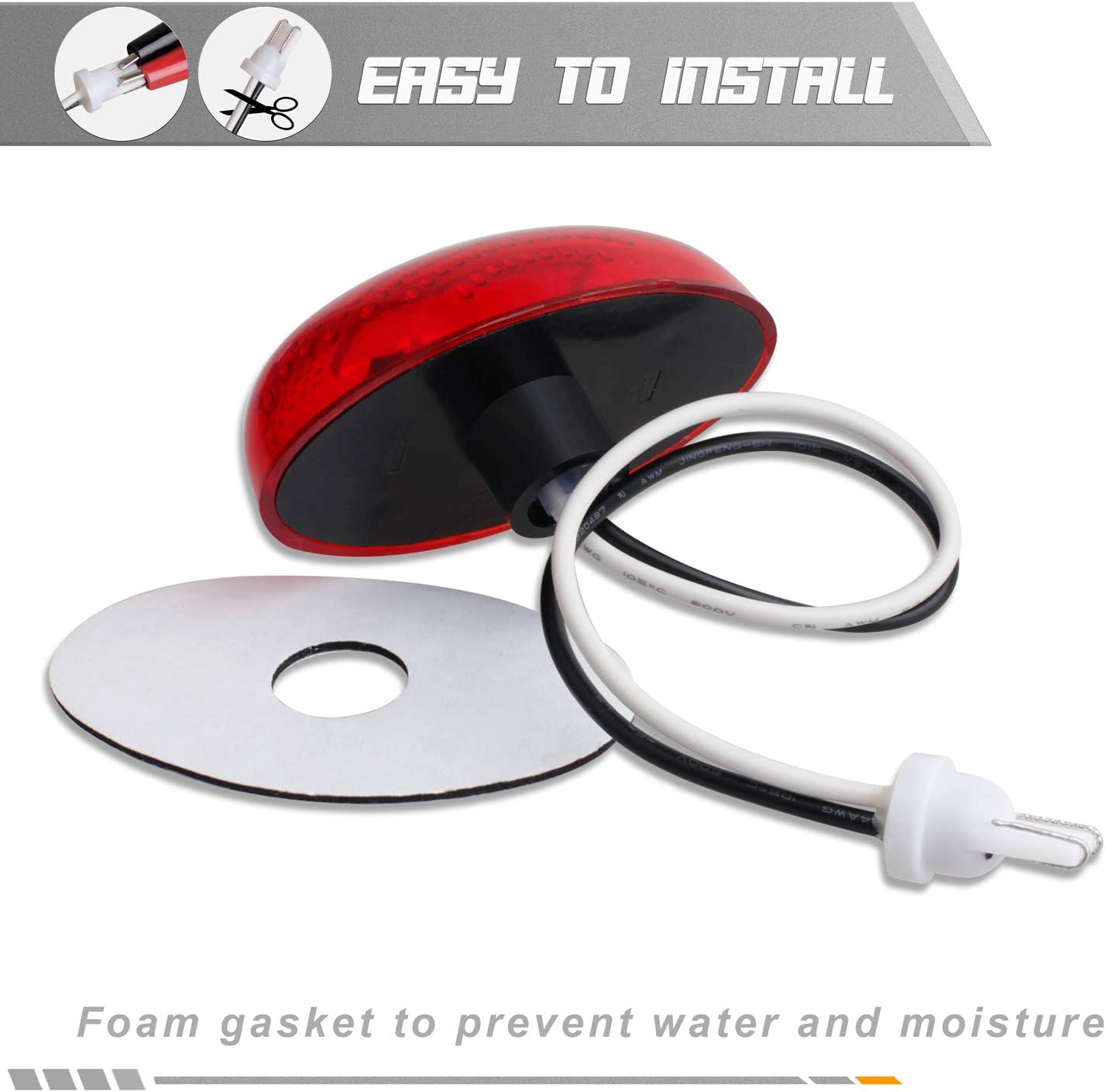 LED Dually Bed Fender Side Marker Lights Front Rear Lamps Compatible with Ford 1999-2010 F350 F450 F550 Super Duty - Delicate Leather