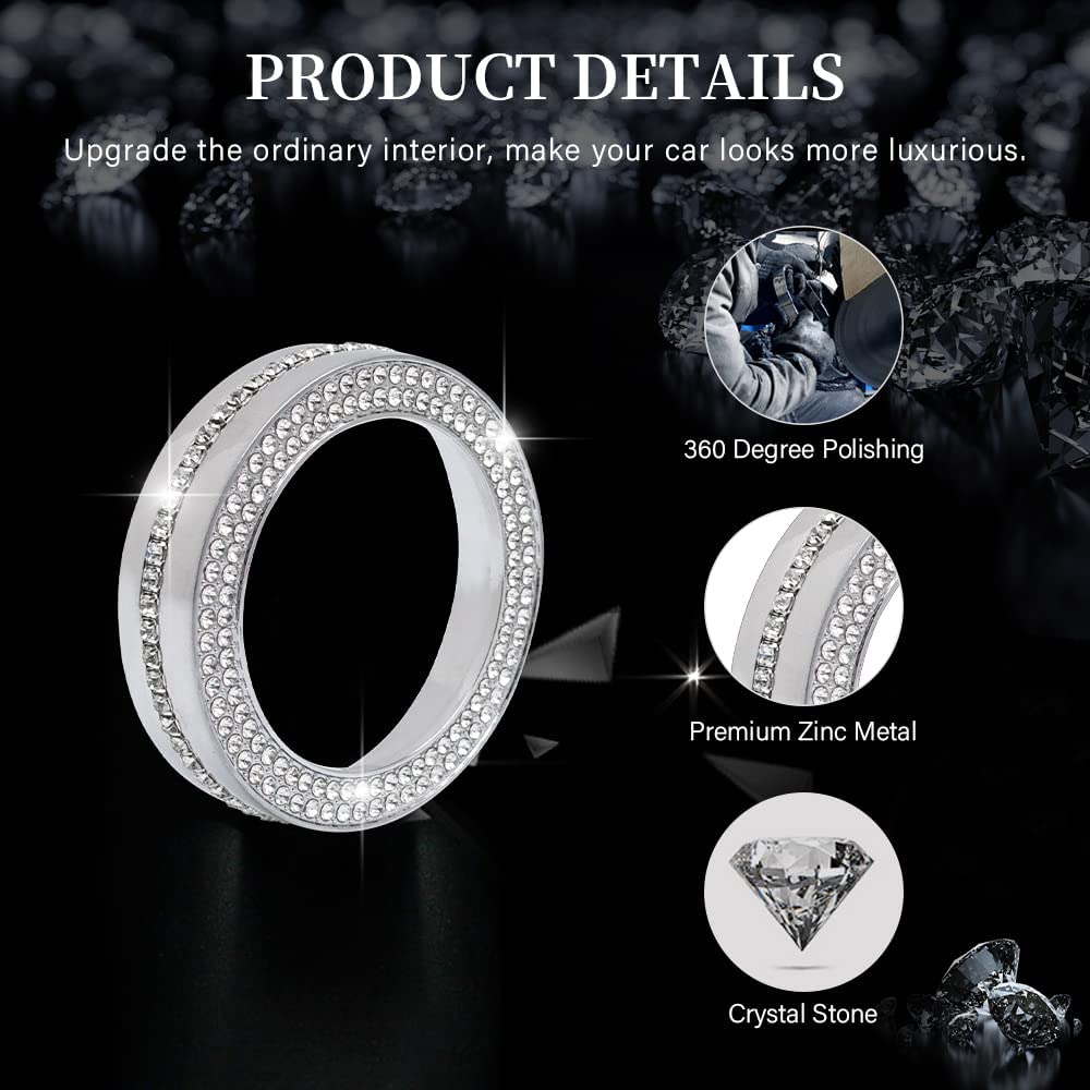 Ford Explorer Accessories Bling 2020 2021 2022 Crystal PRND Gear Shift Switch Knob Cover Auto Interior Decoration Trim Glitter Sticker Metal Decal Caps - Delicate Leather