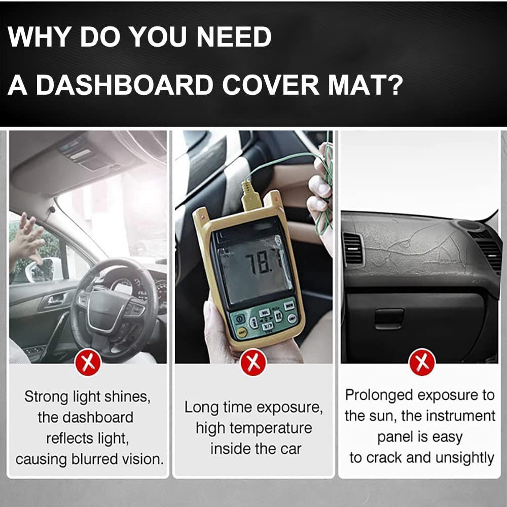 Car Auto Dashboard Cover for G25 G35 G37 2008-2013 (V36), Q40 2014 2015, Q60 2015 Left Hand Drive Dashmat Pad Carpet Dash Mat - Delicate Leather