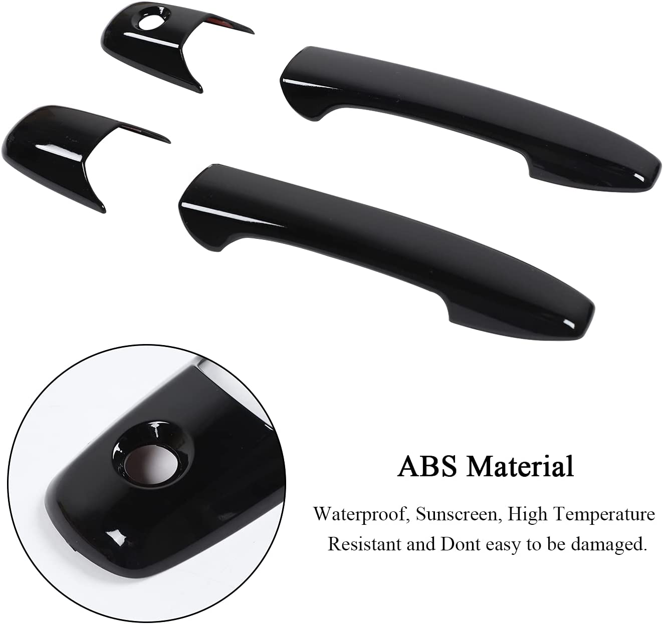 Door Handle Trim Cover ABS Exterior Decoration Accessories for 2004-2014 Mustang, 4PCS - Delicate Leather
