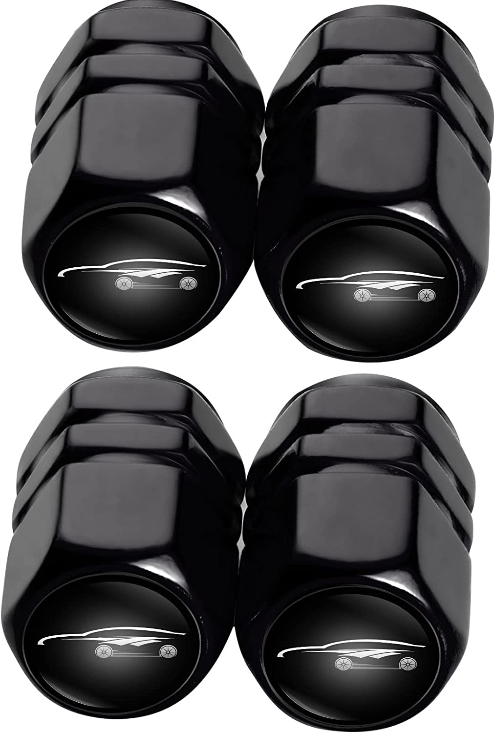 Tire Valve Stem Caps,Metal Air Valve Cap,Wheel Stem Caps for Styling Decoration Accessories,4 Pcs - Delicate Leather