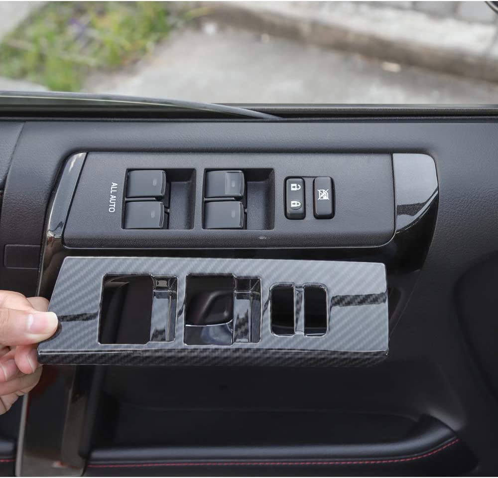 4runner Window Lift Switch Decoration Trim fit 4runner SUV 2010-2019 NOT Fit Right Hand Drive(Carbon Fiber Grain) - Delicate Leather