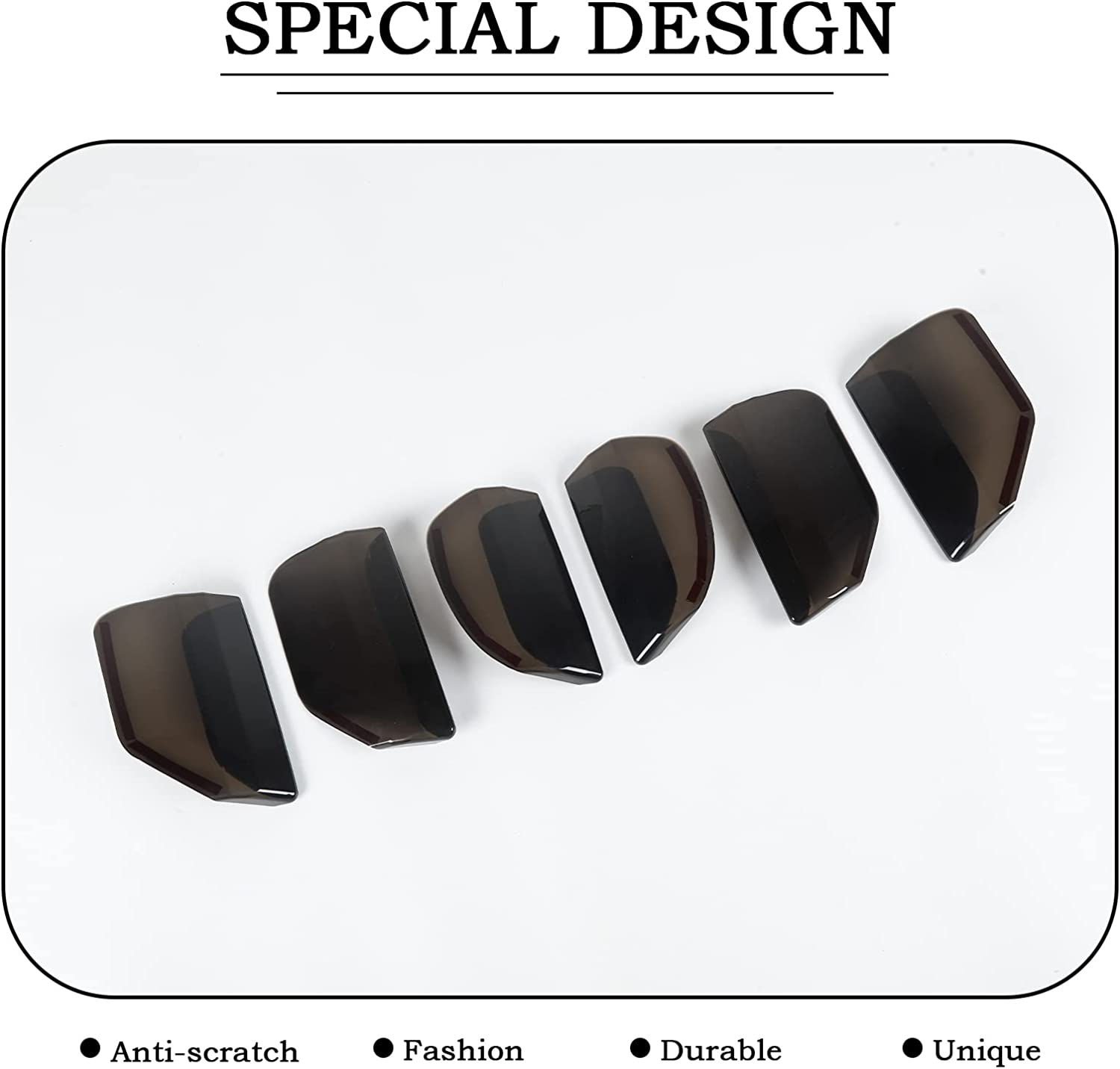 Tail Light Lamp Cover Guard Trim Frame Bezels Decoration Accessories for Ford Mustang (2015-2017 Smoke Black) - Delicate Leather