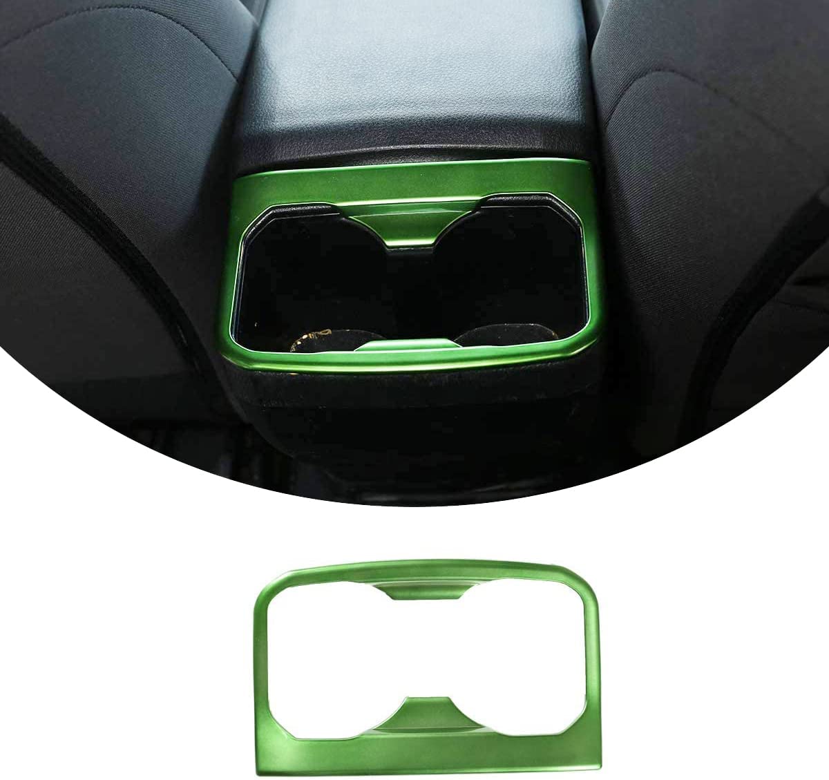 Car ABS Inner Look Interior Rear Seat Armrest Cup Holder Cover Trim Stickers - Delicate Leather