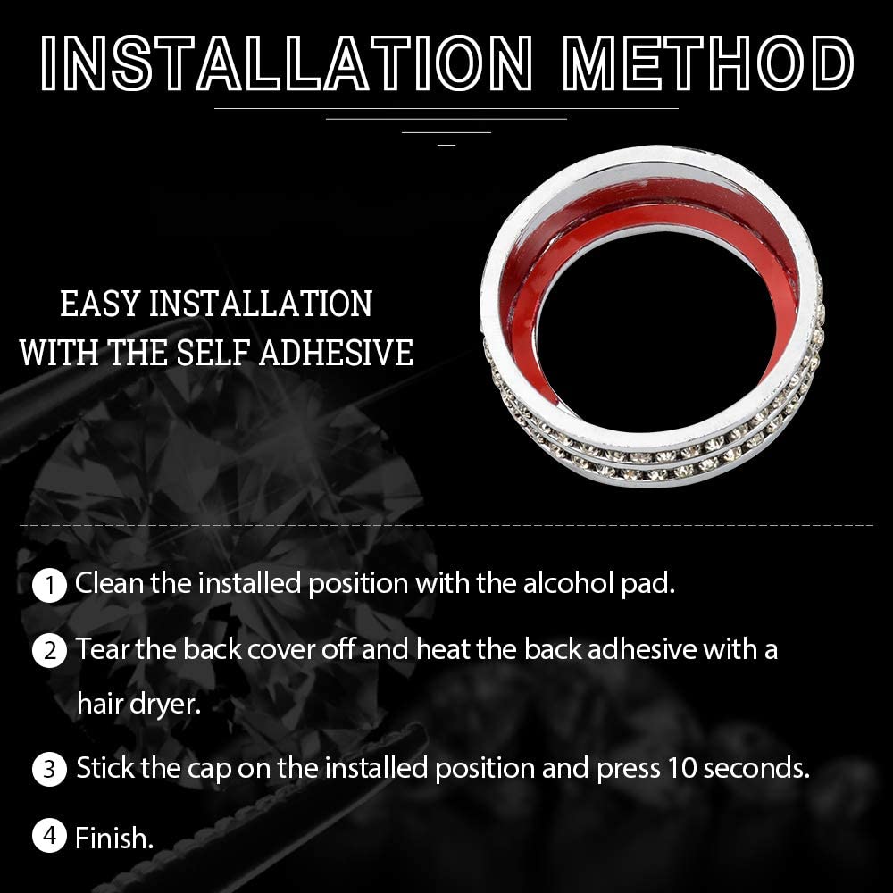 Bling Accessories 3 CX-5 CX-9 CX-30 CX5 CX9 CX30 AC Knobs Air Conditioner Decals Stickers Covers Caps Car Interior Parts Decoration Trim Men Women Zinc Alloy Crystal Silver 2 Pack - Delicate Leather