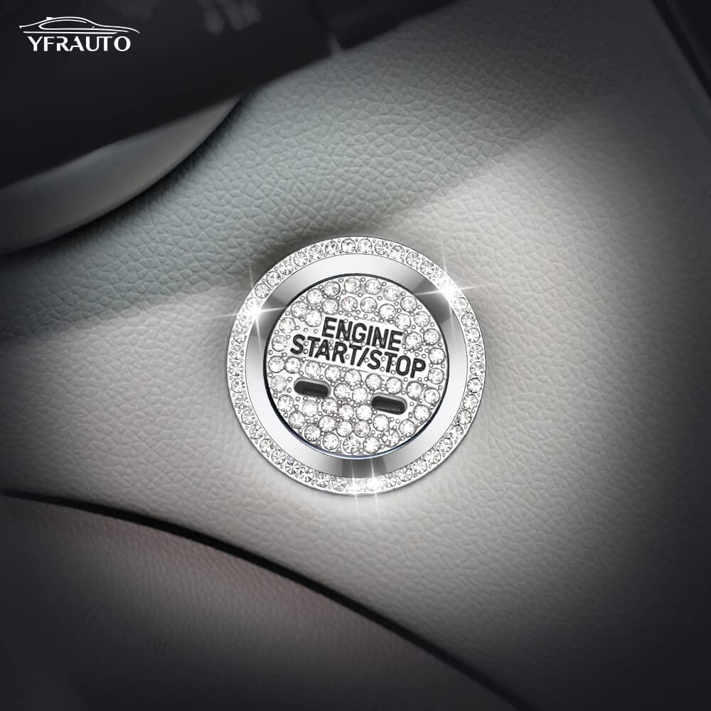 Engine Start Stop Covers for Bling Equinox Accessories Malibu Impala Tahoe Traverse Trax Interior Accessory Button Cover Stickers 2Pcs - Delicate Leather