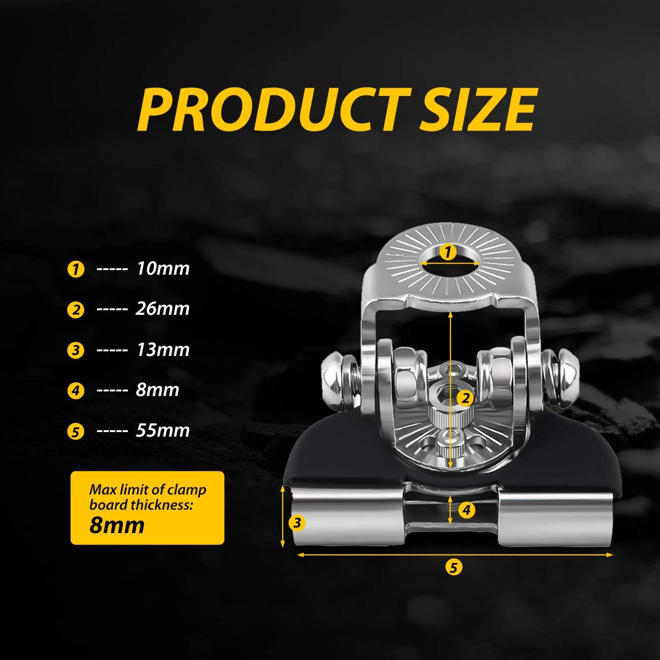 Universal LED Light Bar Mounting Brackets A Pillar Hood Work Light Clamp Holder Mount 304 Stainless Steel for Car Offroad Jeep Truck SUV 4x4 2PCS - Delicate Leather