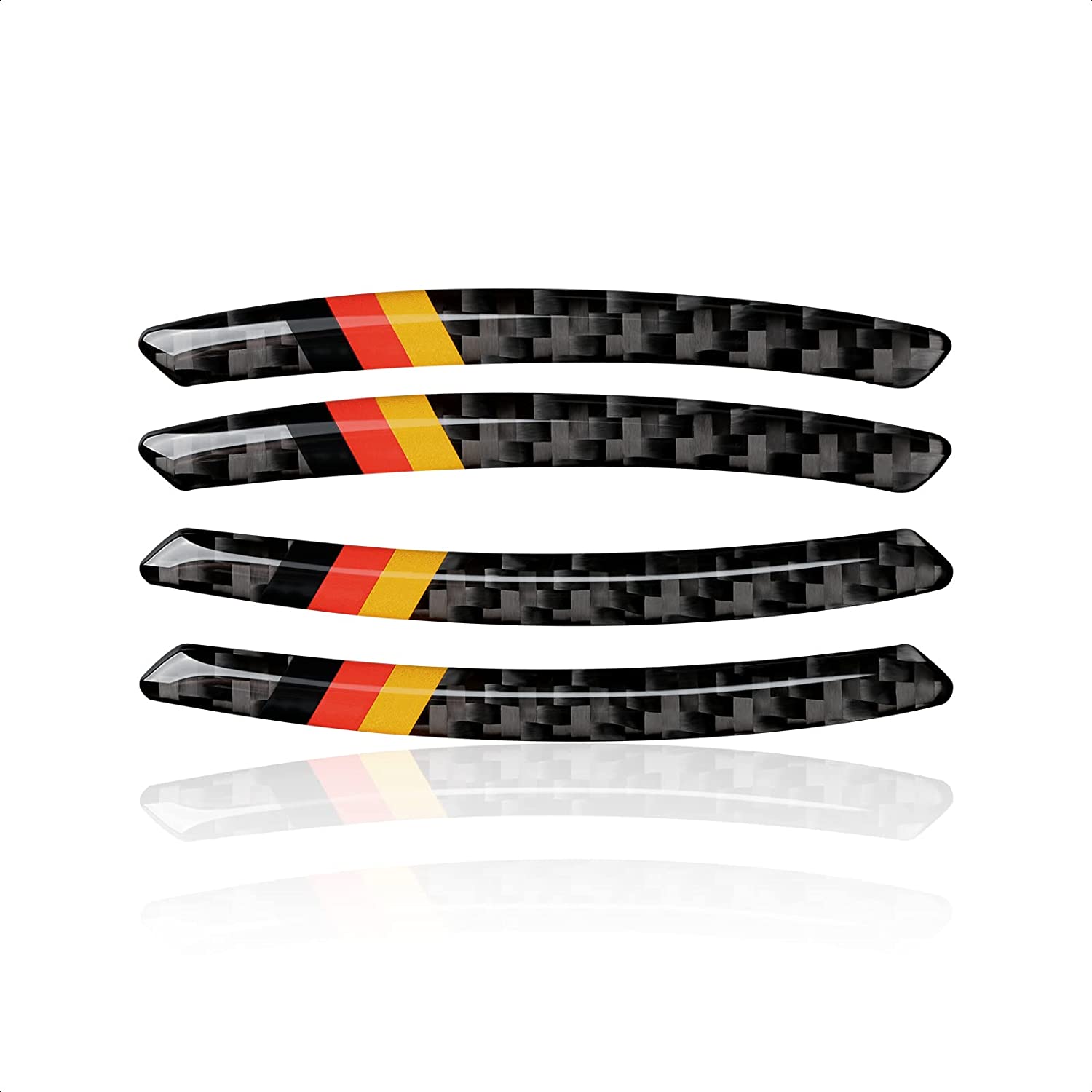 4PCS Universal Car Wheel Center Emblems Sticker Carbon Fiber Wheel Protection Decal Trim Cover Wheel Decoration Accessories - Delicate Leather