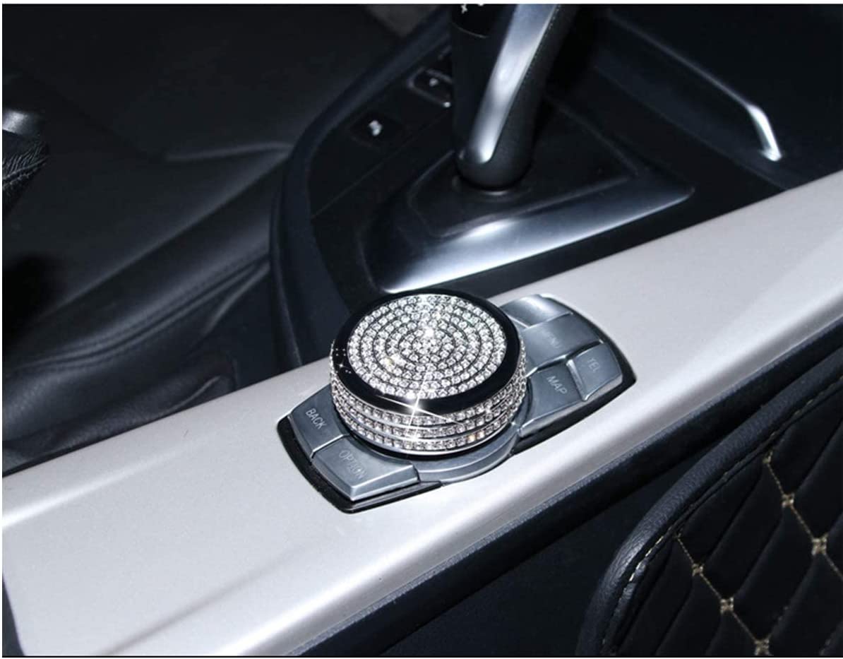 Bling Media iDrive Control Interior Sticker Cover Accessory Compatible - Delicate Leather