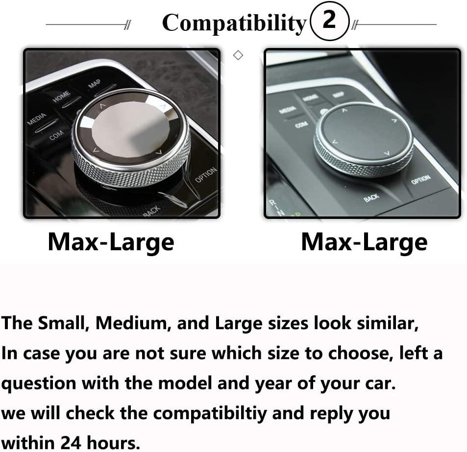 Bling Media iDrive Control Interior Sticker Cover Accessory Compatible - Delicate Leather