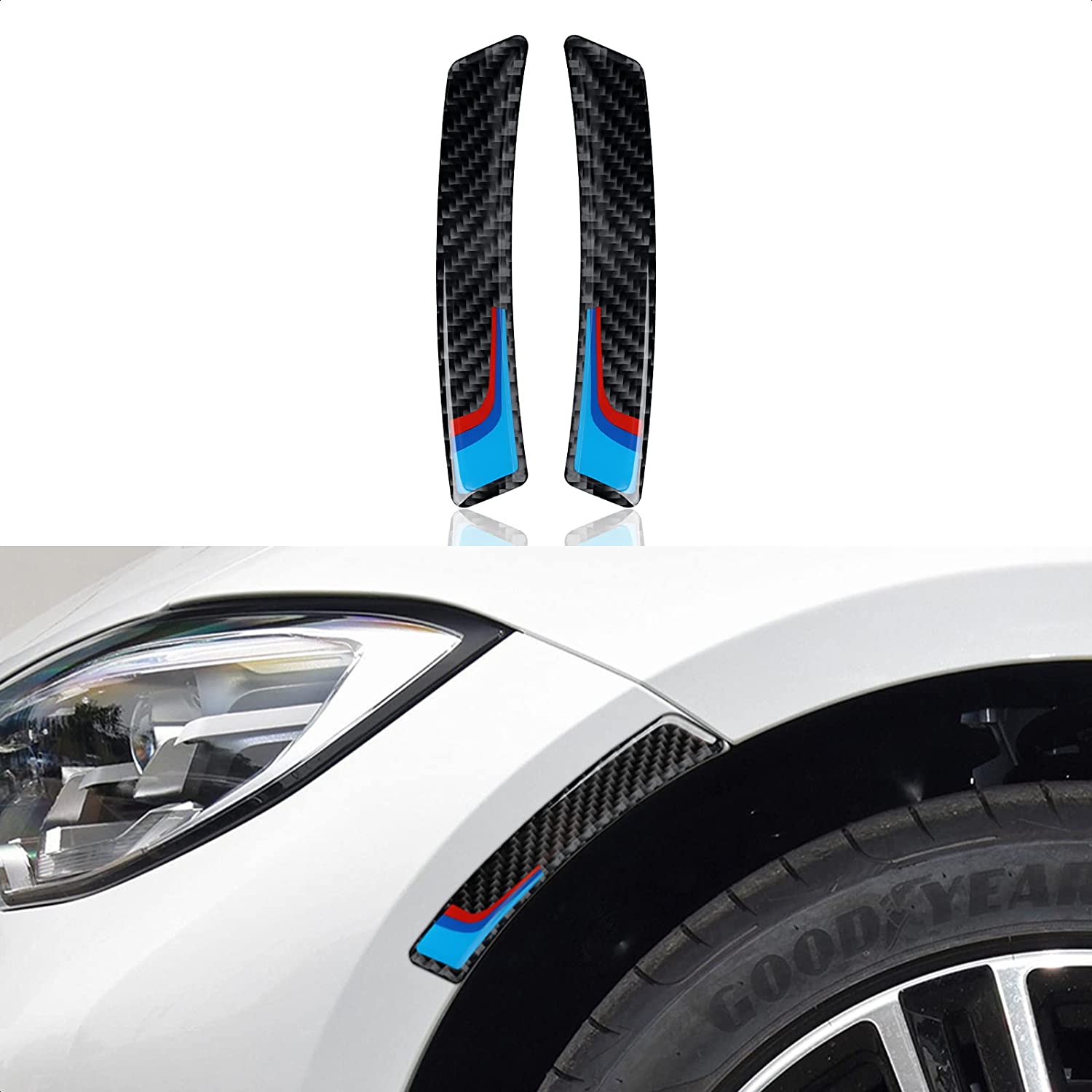 2PCS Universal Wheel Hub Protector Sticker Anti Collision Strips Carbon Fiber Decal Trim Compatible with 1 2 3 4 5 6 7 Series X1 X2 X3 X4 X5 X6 Accessories - Delicate Leather